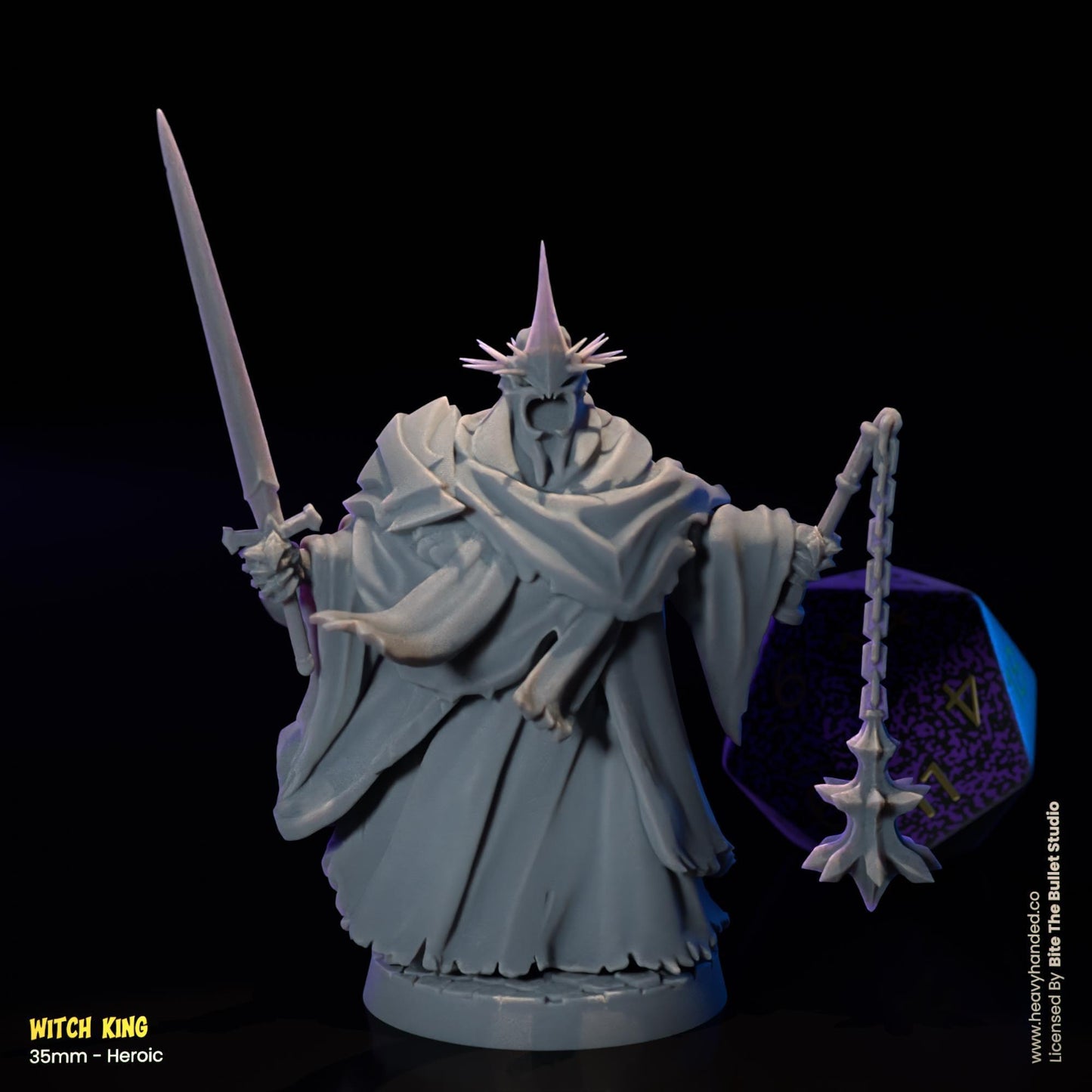 Witch King Miniature | Dungeons and Dragons Mini RPG Tabletop Miniature DnD Painting Pathfinder 5e DnD | BtB
