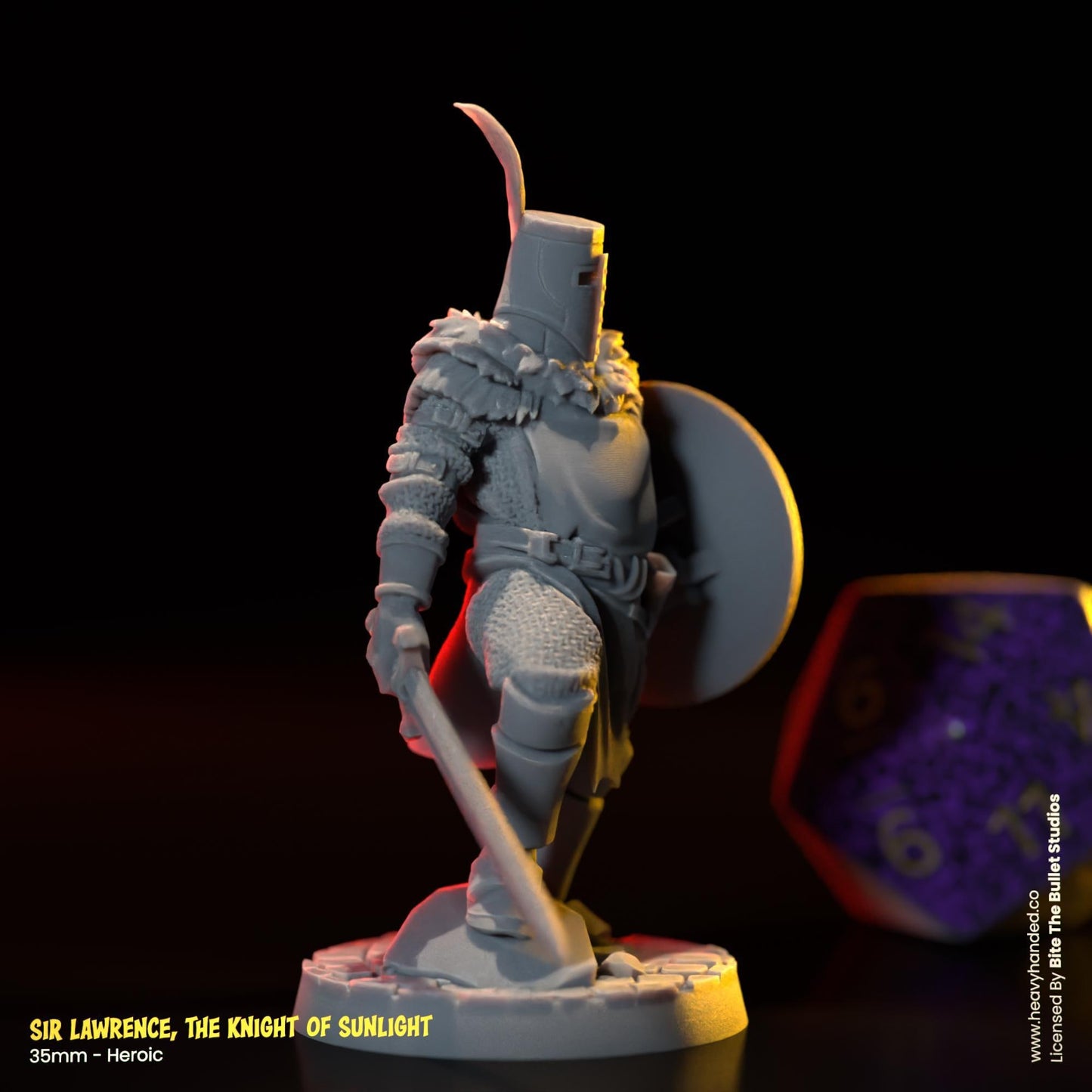 Sir Lawrence, The Knight of Sunlight | Bullet Souls Pt. 2 | Bite the Bullet | Fantasy Miniature | Dark Souls | D&D | TTRPG | RPG Model