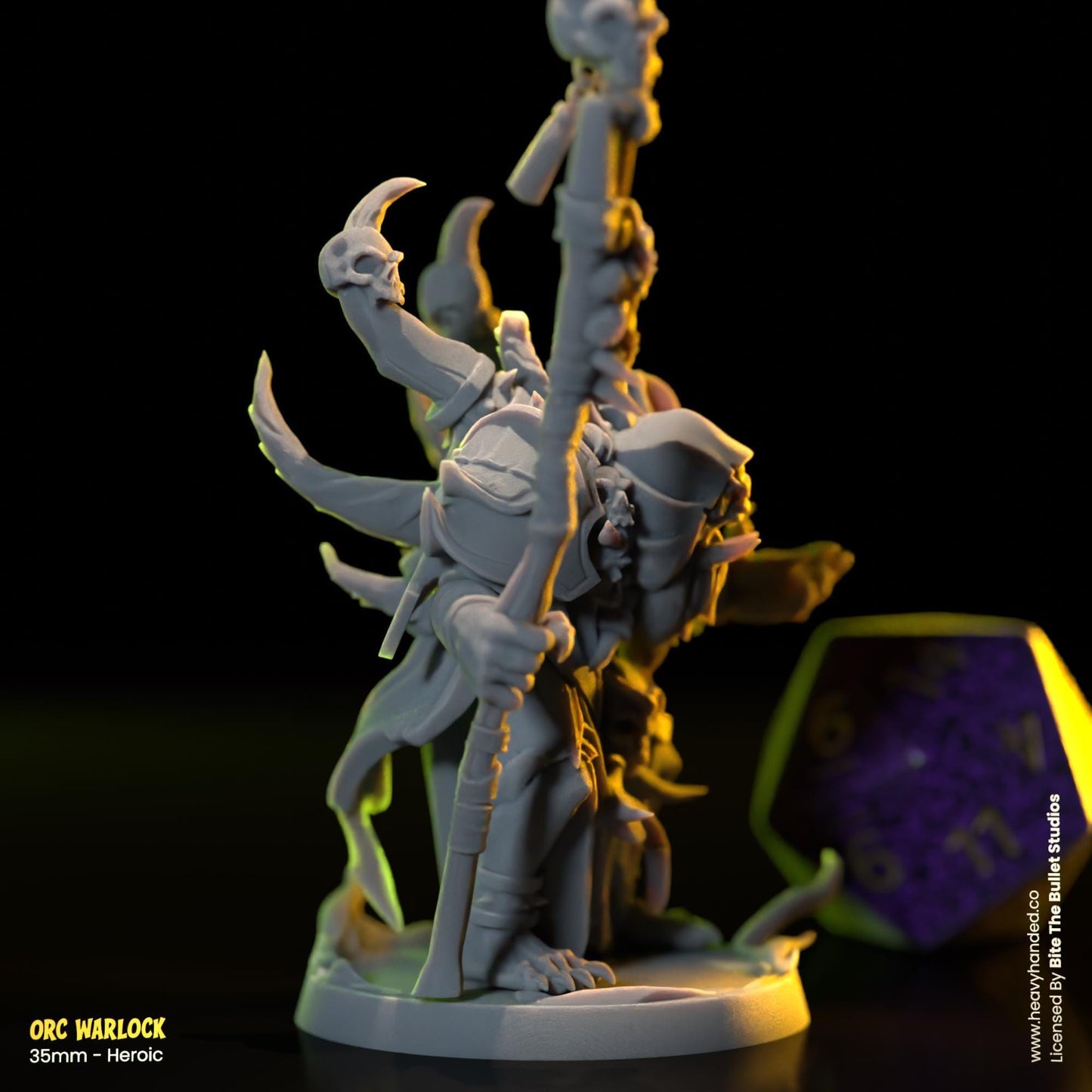 Orc Warlock | Bite the Bullet | Orcs | Tabletop RPG and D&D Fantasy Miniature