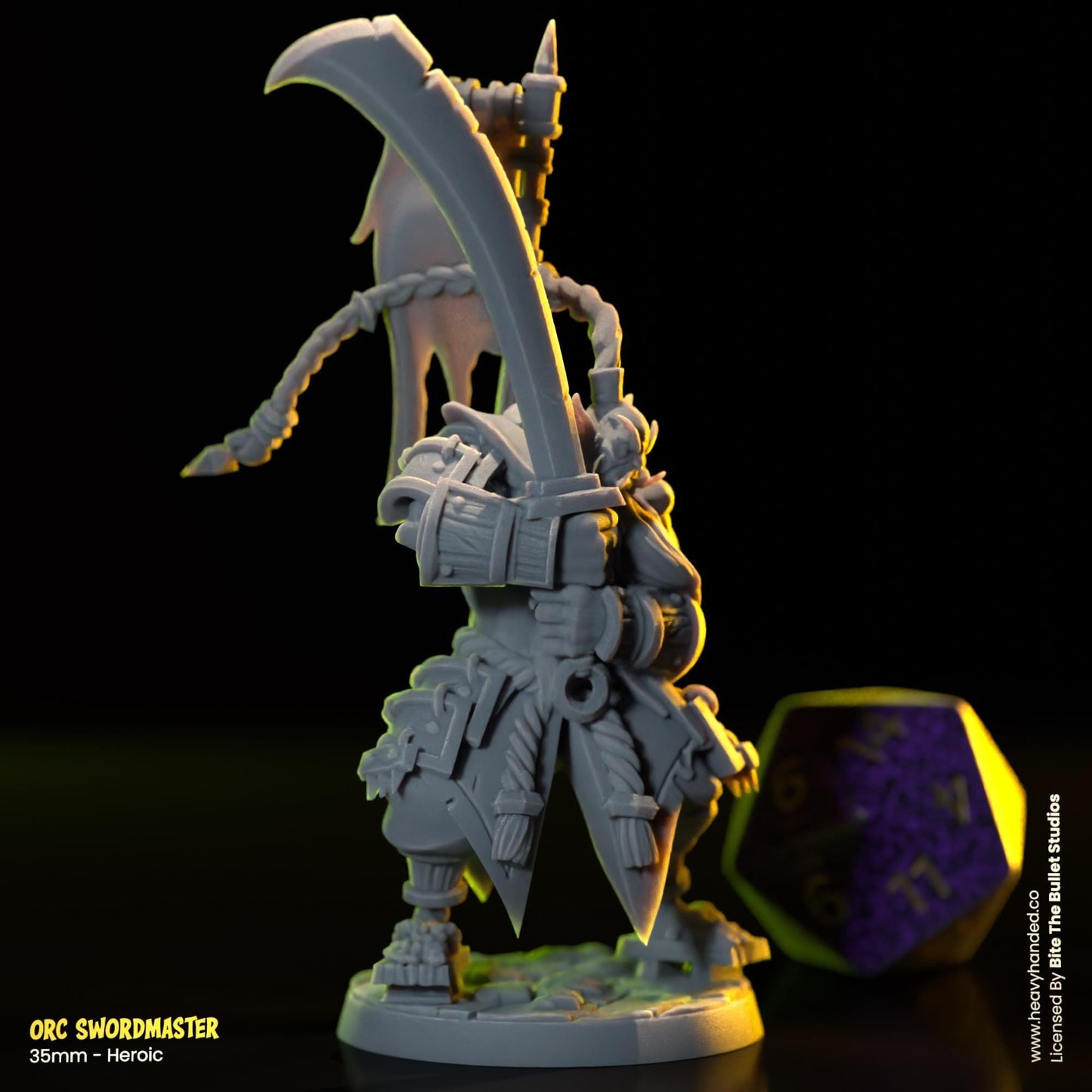 Orce Swordmaster | Bite the Bullet | Orcs | Tabletop RPG and D&D Fantasy Miniature