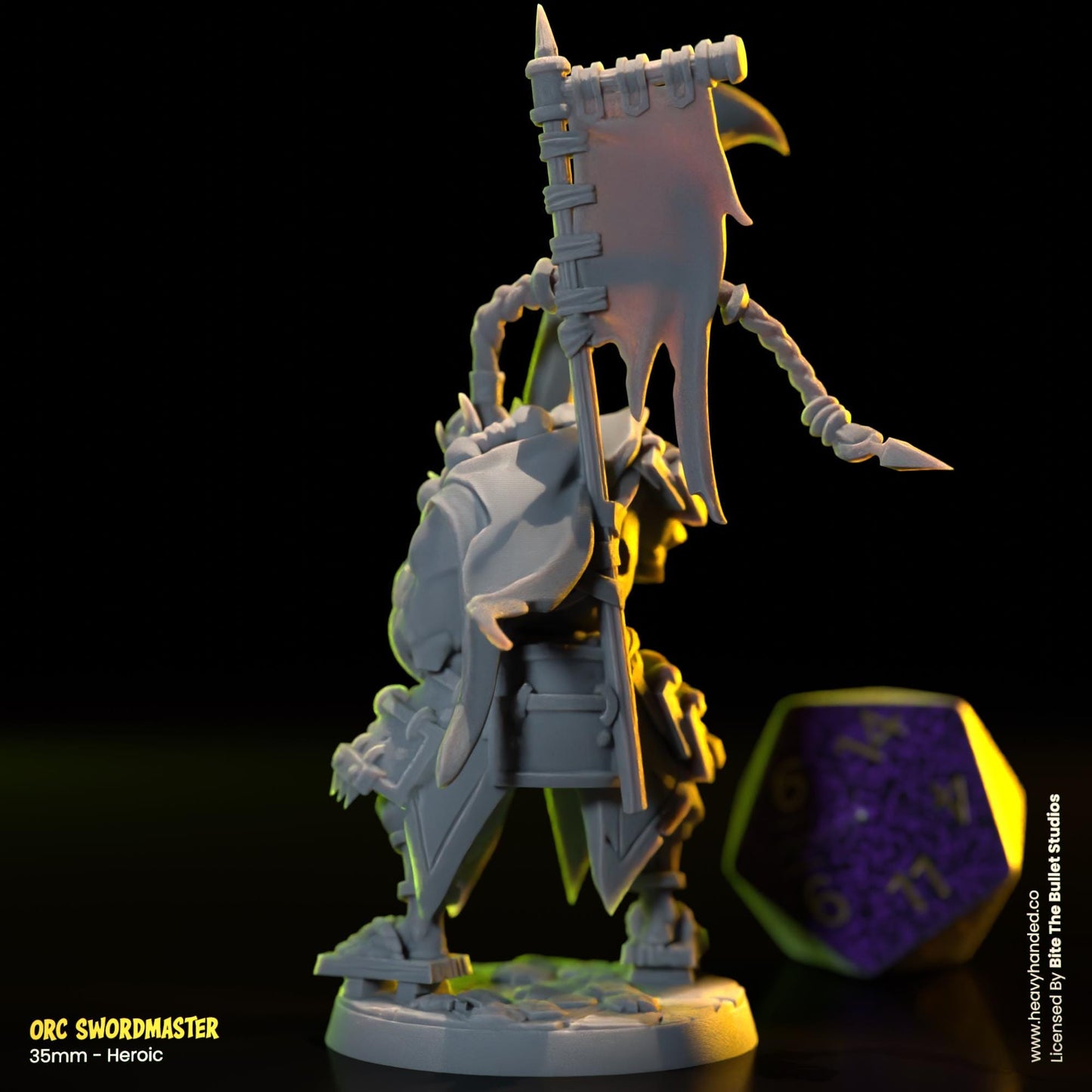 Orce Swordmaster | Bite the Bullet | Orcs | Tabletop RPG and D&D Fantasy Miniature