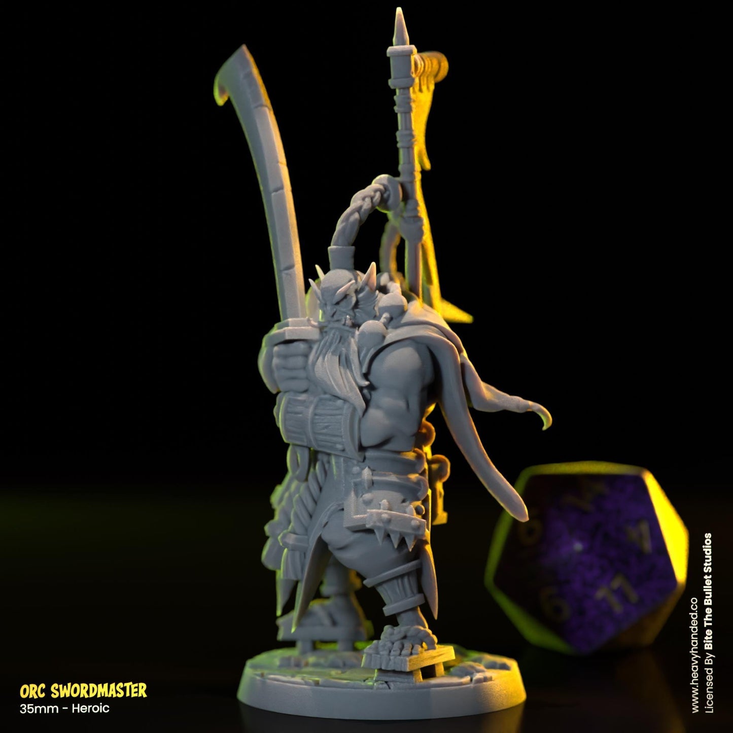 Orce Swordmaster | Bite the Bullet | Orcs | Tabletop RPG and D&D Fantasy Miniature