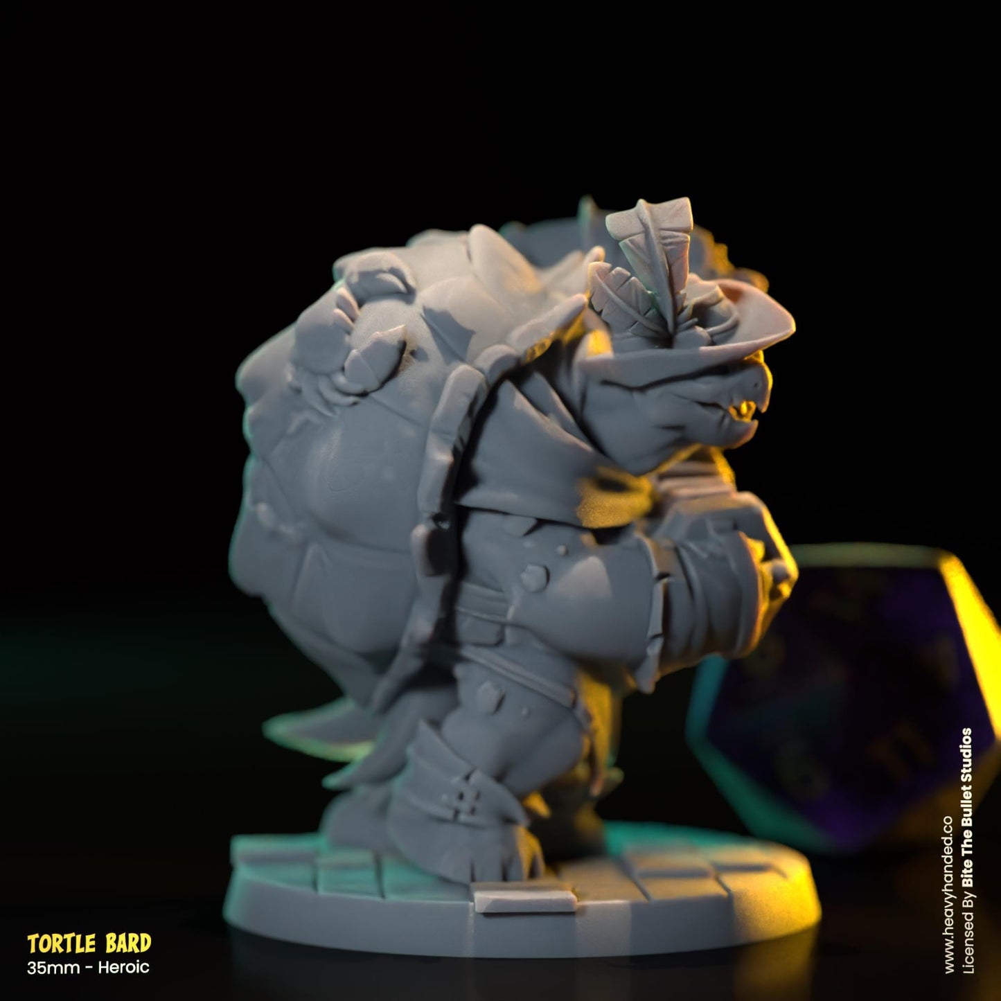 Tortle Bard Miniature | Dungeons and Dragons Mini RPG Tabletop Miniature DnD Painting Pathfinder 5e DnD | BtB