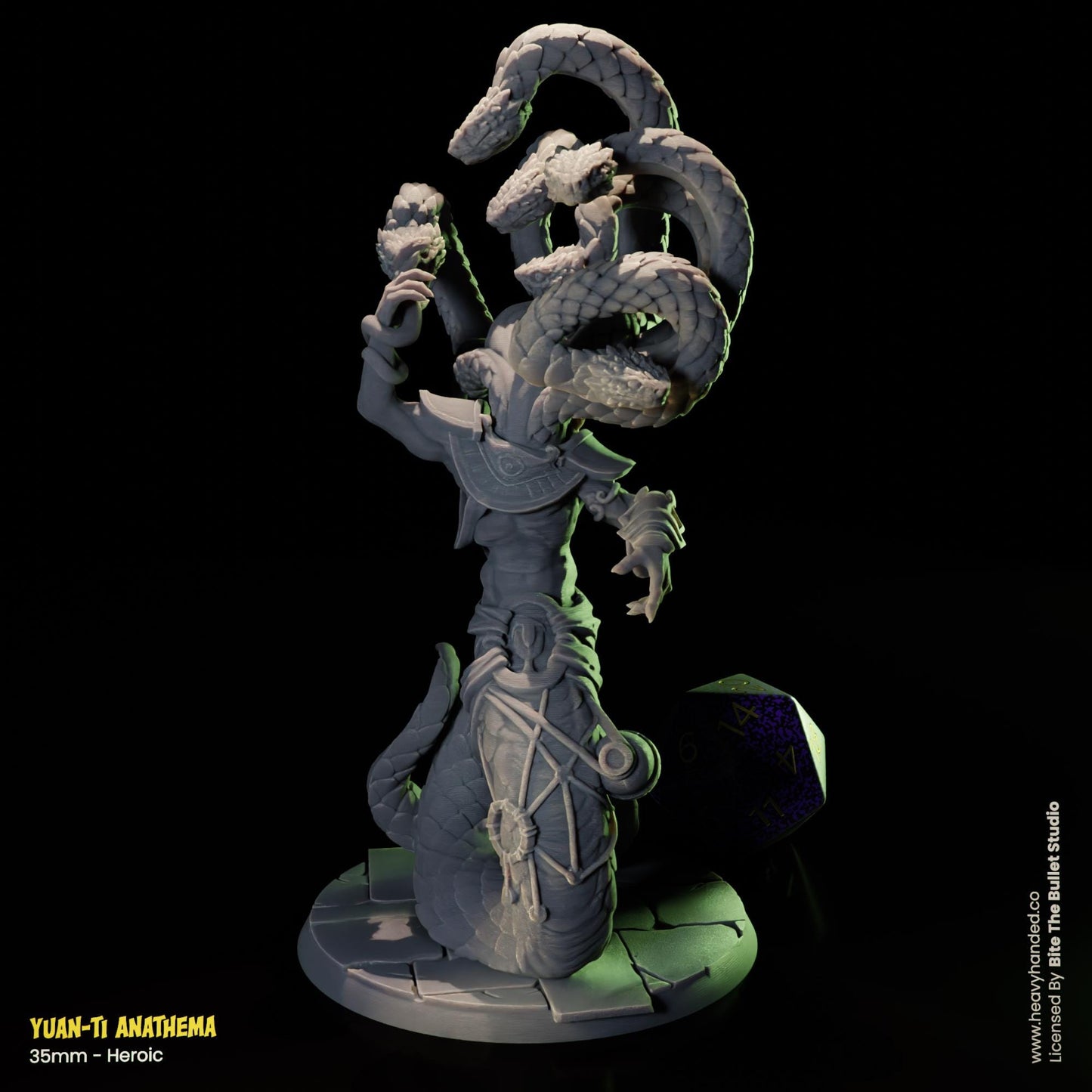 Yuan-Ti Anathema Serpent Hydra D&D RPG 35mm