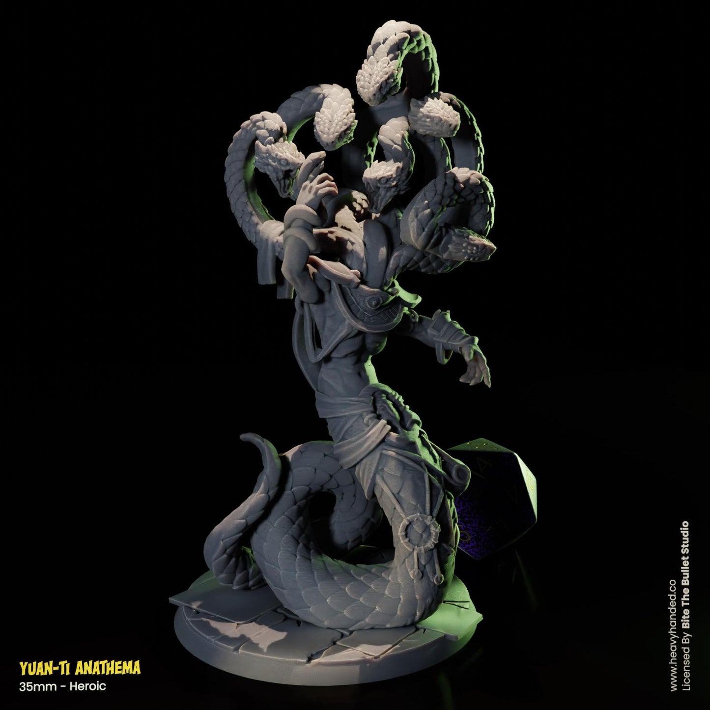 Yuan-Ti Anathema Serpent Hydra D&D RPG 35mm