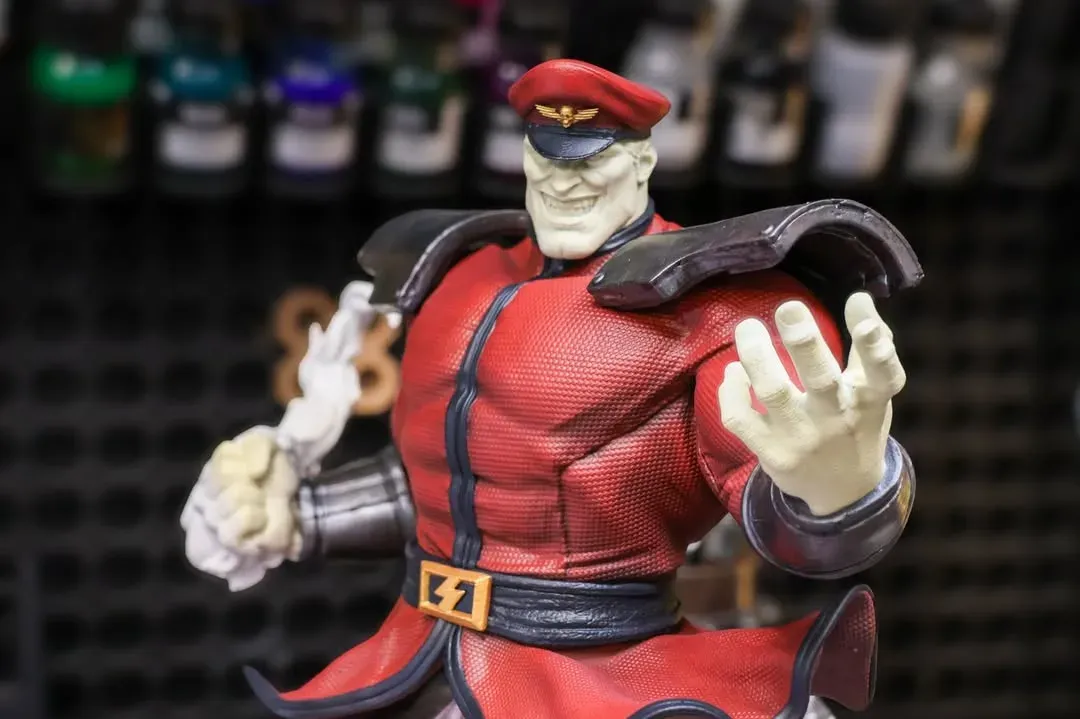M. Bison bust in progress, shading and detail added