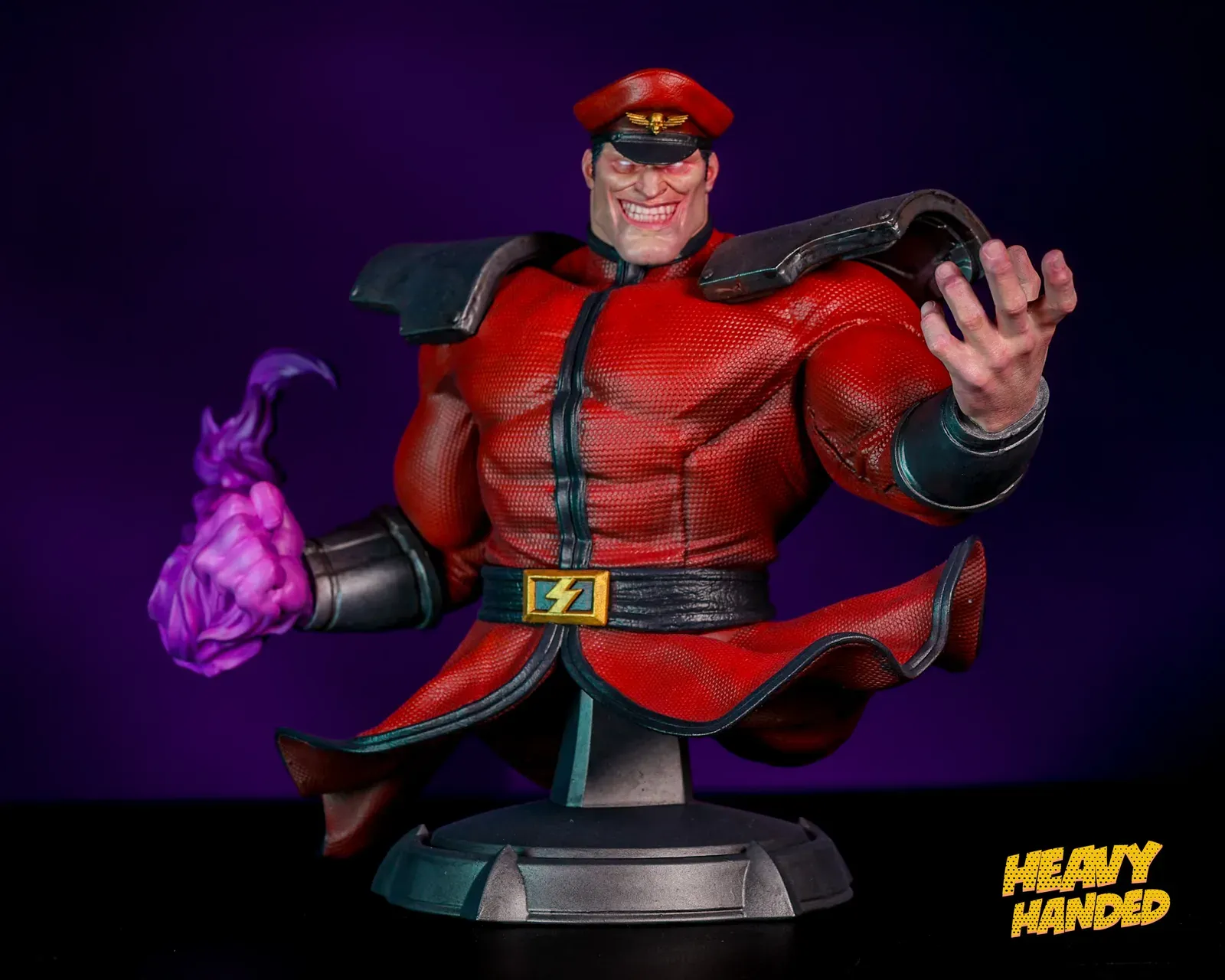 Finished M. Bison bust, hand-painted by Heavy Handed