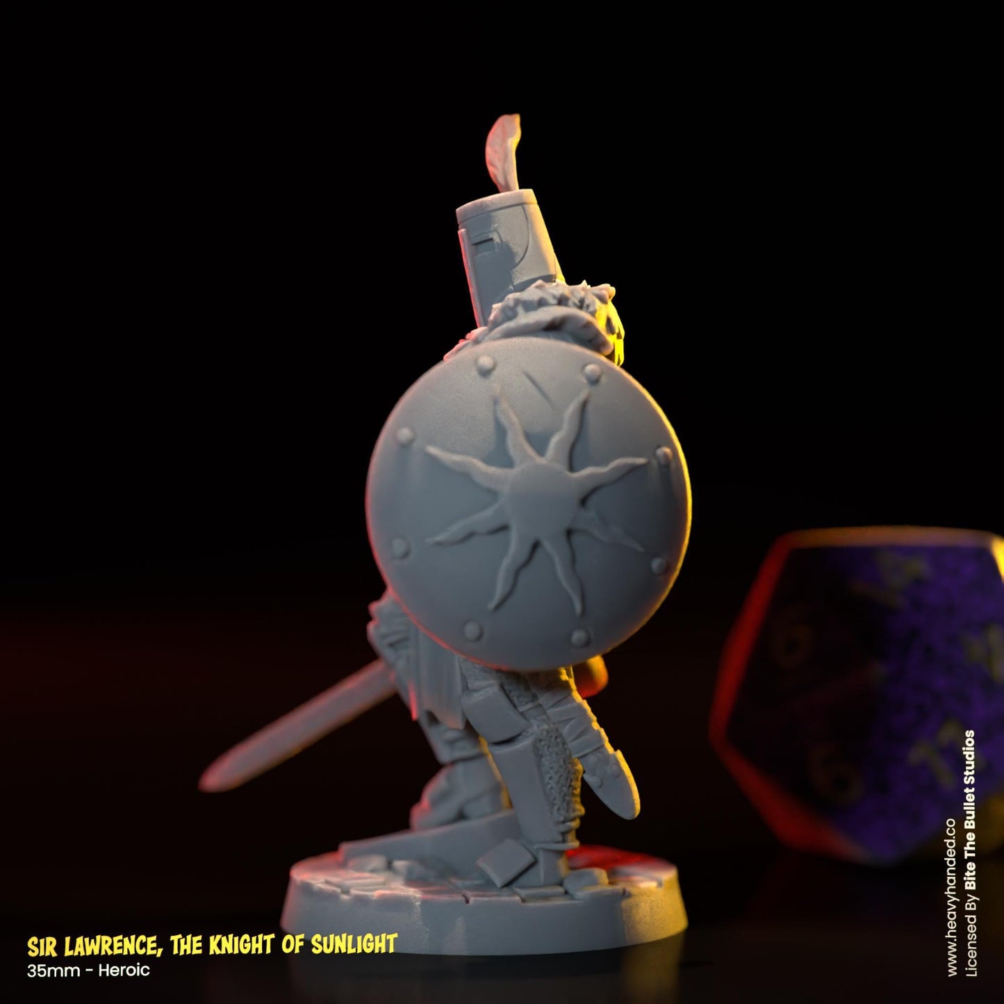 Sir Lawrence, The Knight of Sunlight | Bullet Souls Pt. 2 | Bite the Bullet | Fantasy Miniature | Dark Souls | D&D | TTRPG | RPG Model