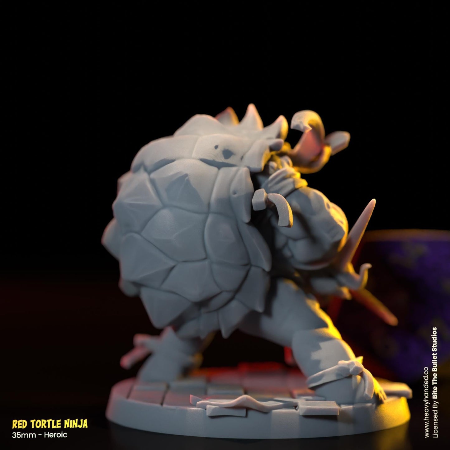 Red Ninja Tortle (Sais) | Bite the Bullet | Fantasy Miniature | TMNT-Inspired Model | Raphael | D&D | TTRPG | RPG Model