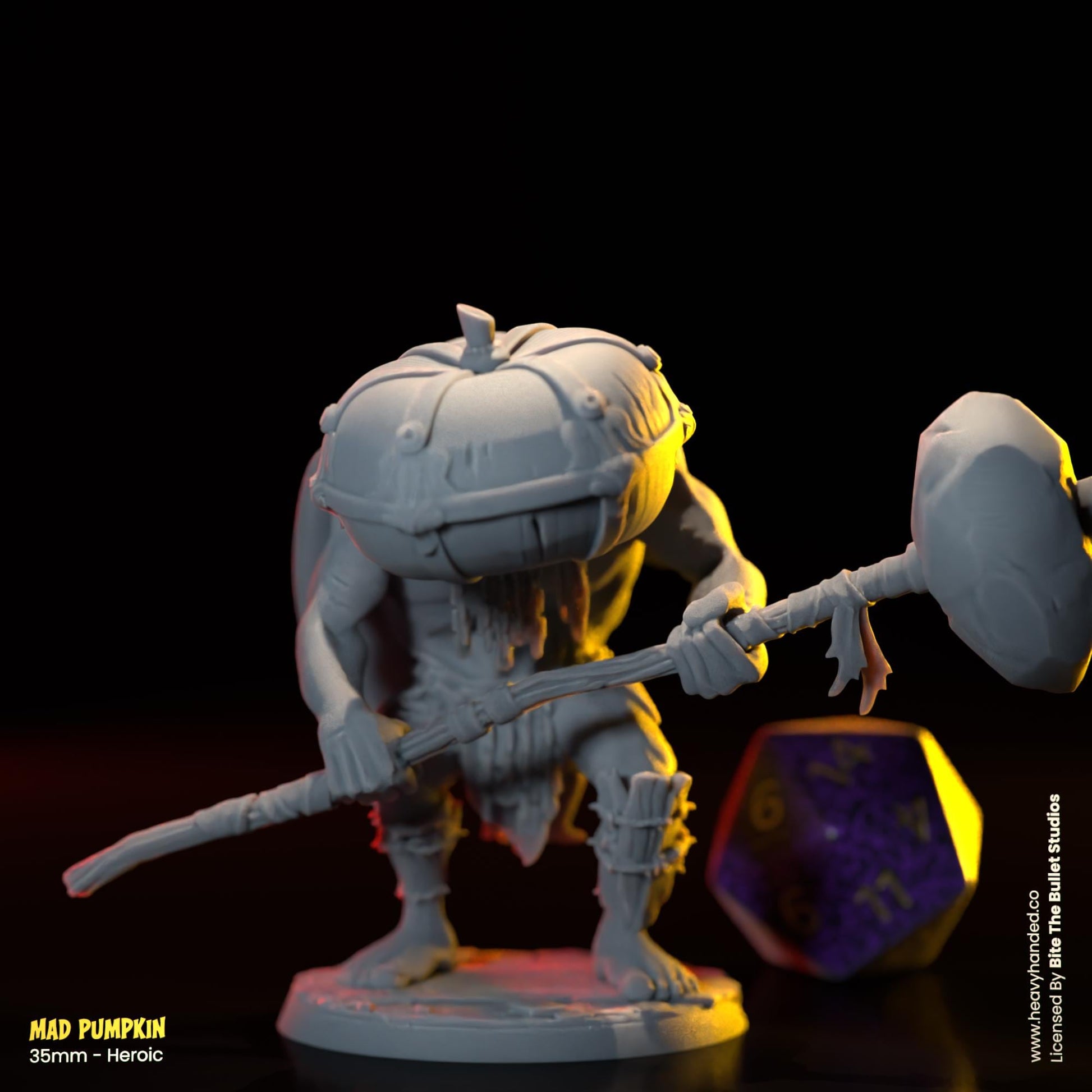 Mad Pumpkin | Bullet Souls Pt. 2 | Bite the Bullet | Fantasy Miniature | Elden Ring | Mad Pumpkin Head | D&D | TTRPG | RPG Model