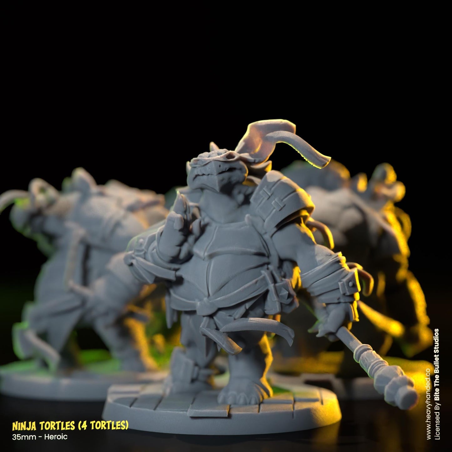 Ninja Tortles Pack (4 Miniatures) | Bite the Bullet | TMNT-Inspired | D&D | RPG Models | Leonardo, Michelangelo, Donatello, Raphael