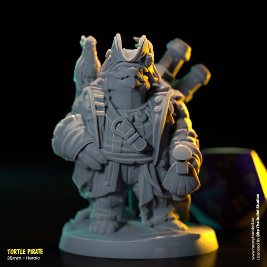 Tortle Pirate | Bite the Bullet | Tortles | Tabletop RPG and D&D Fantasy Miniature