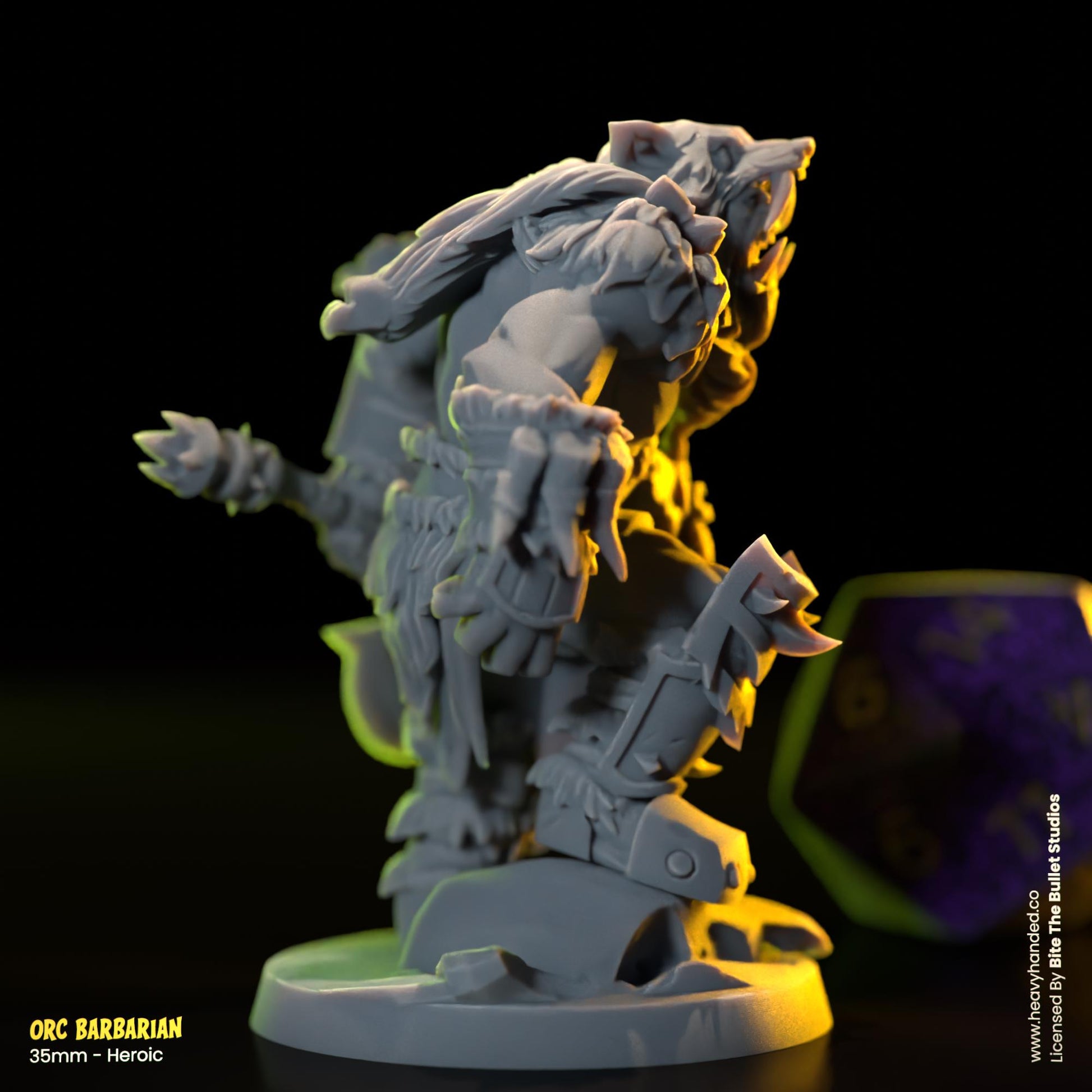 Orc Barbarian | Bite the Bullet | Tabletop RPG and D&D Fantasy Miniature