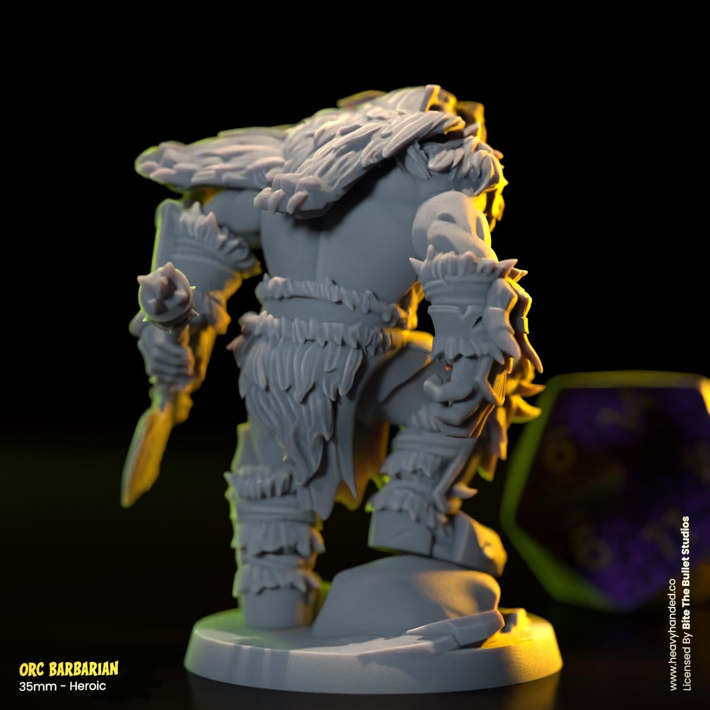 Orc Barbarian | Bite the Bullet | Tabletop RPG and D&D Fantasy Miniature