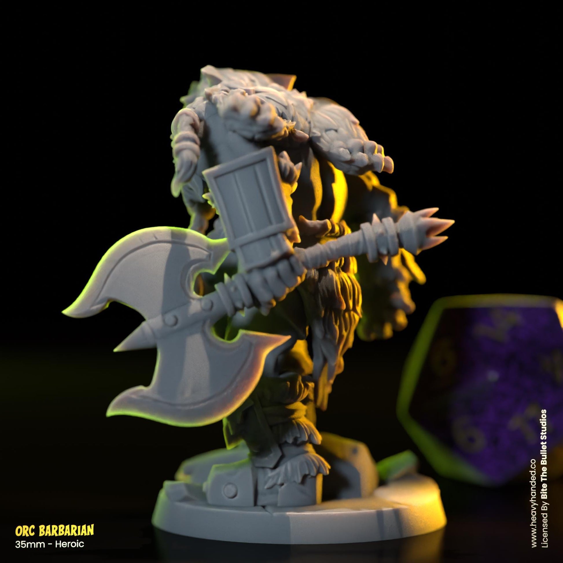 Orc Barbarian | Bite the Bullet | Tabletop RPG and D&D Fantasy Miniature