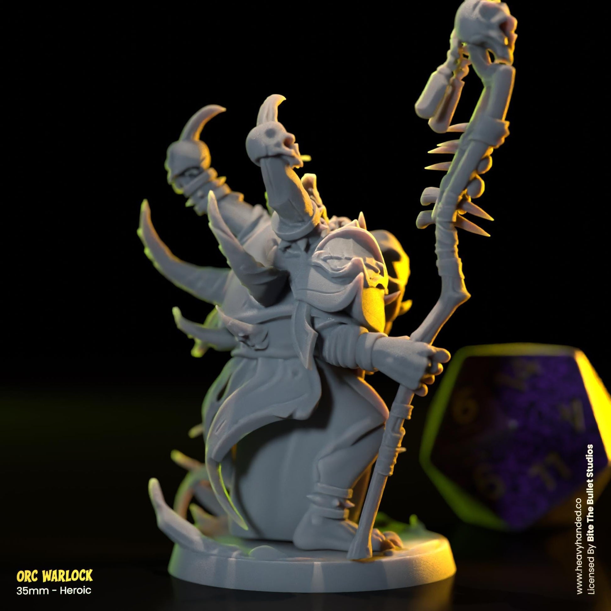 Orc Warlock | Bite the Bullet | Orcs | Tabletop RPG and D&D Fantasy Miniature