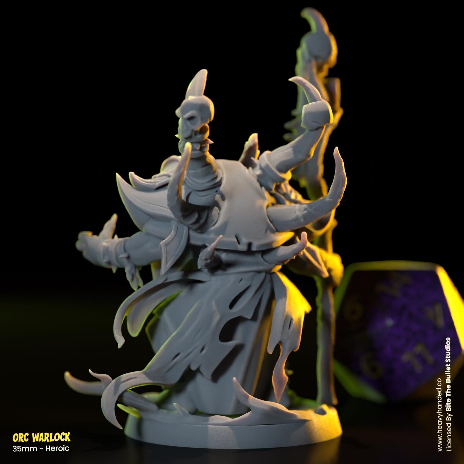 Orc Warlock | Bite the Bullet | Orcs | Tabletop RPG and D&D Fantasy Miniature