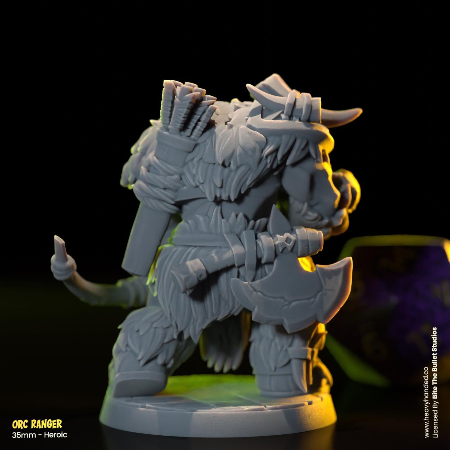Orc Ranger and Bear Companion | Bite the Bullet | Orcs | Tabletop RPG and D&D Fantasy Miniature