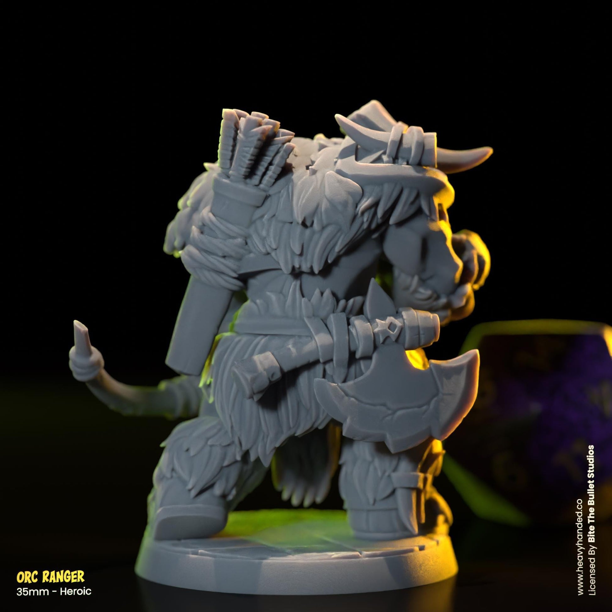 Orc Ranger and Bear Companion | Bite the Bullet | Orcs | Tabletop RPG and D&D Fantasy Miniature