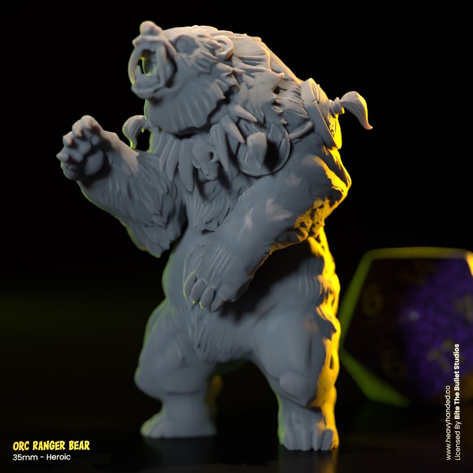 Orc Ranger and Bear Companion | Bite the Bullet | Orcs | Tabletop RPG and D&D Fantasy Miniature