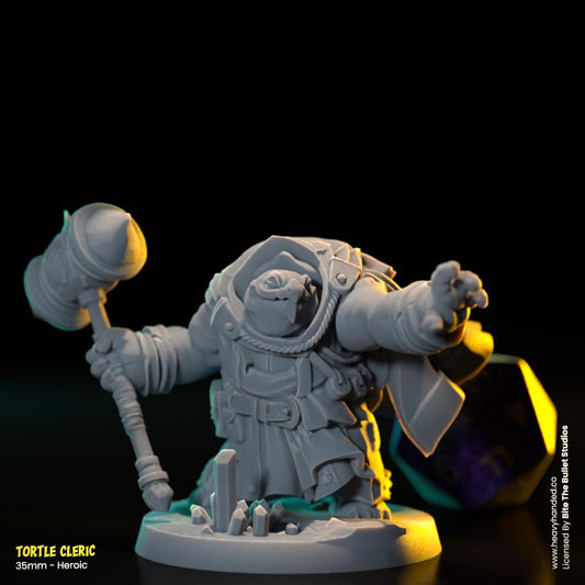 Tortle Cleric | Bite the Bullet | Tortles | Tabletop RPG and D&D Fantasy Miniature