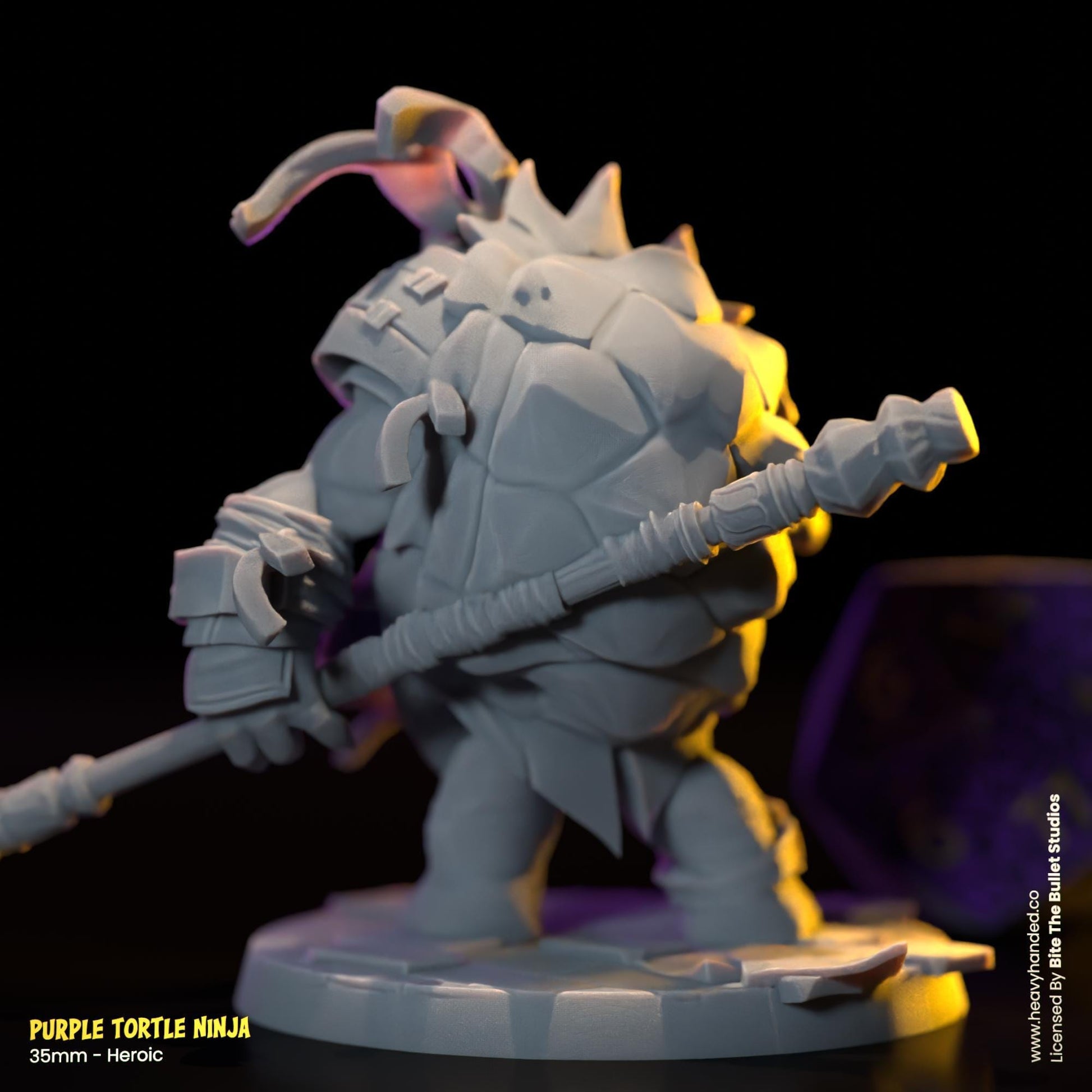 Purple Ninja Tortle (Bo Staff) | Bite the Bullet | Fantasy Miniature | TMNT-Inspired Model | Donatello | D&D | TTRPG | RPG Model
