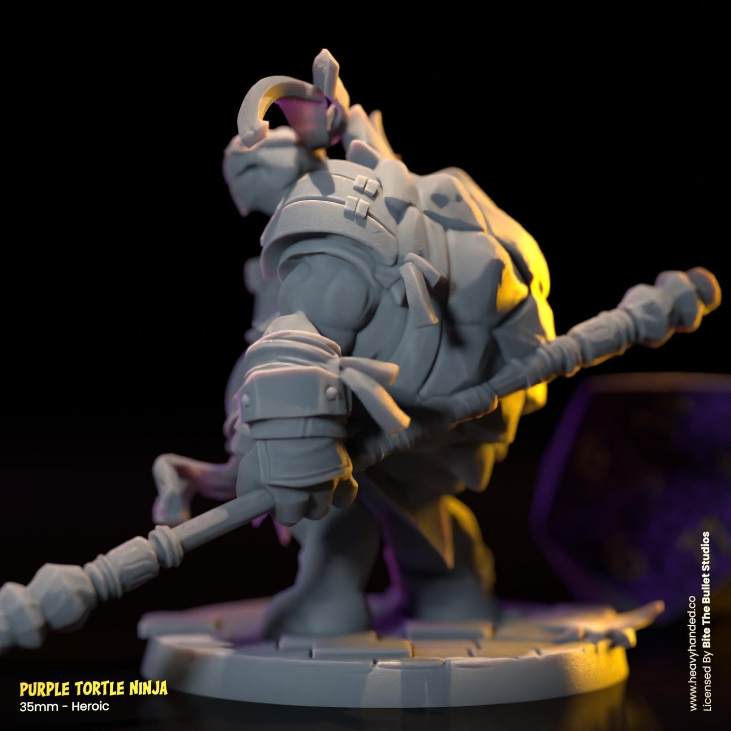 Purple Ninja Tortle (Bo Staff) | Bite the Bullet | Fantasy Miniature | TMNT-Inspired Model | Donatello | D&D | TTRPG | RPG Model