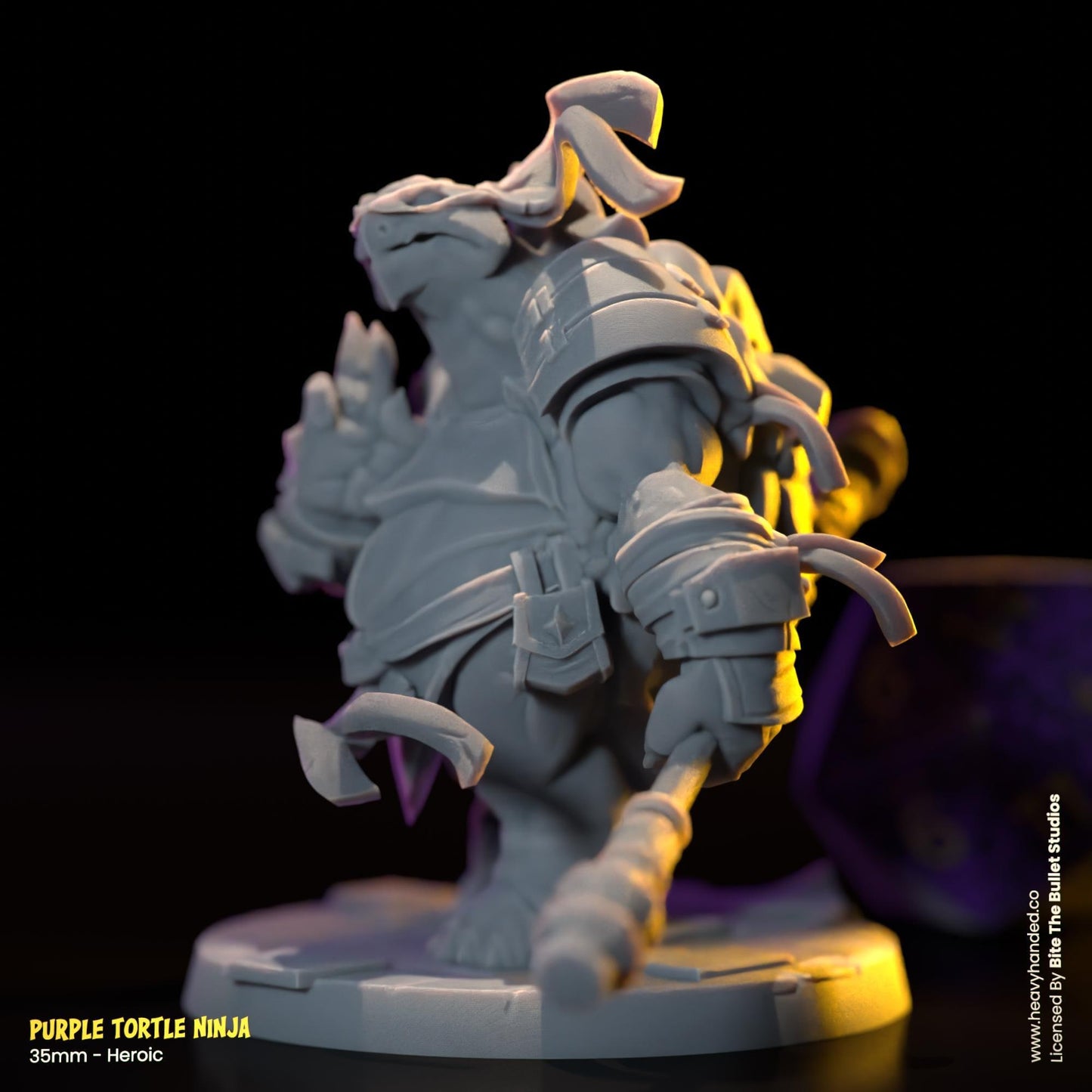 Purple Ninja Tortle (Bo Staff) | Bite the Bullet | Fantasy Miniature | TMNT-Inspired Model | Donatello | D&D | TTRPG | RPG Model