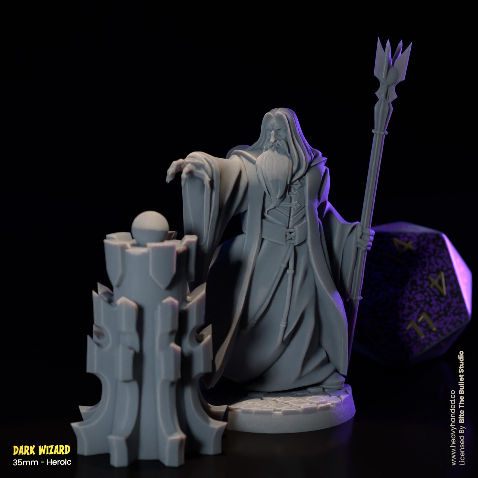 Dark Wizard (Saruman) Miniature | Dungeons and Dragons Mini RPG Tabletop Miniature DnD Painting Pathfinder 5e DnD | BtB