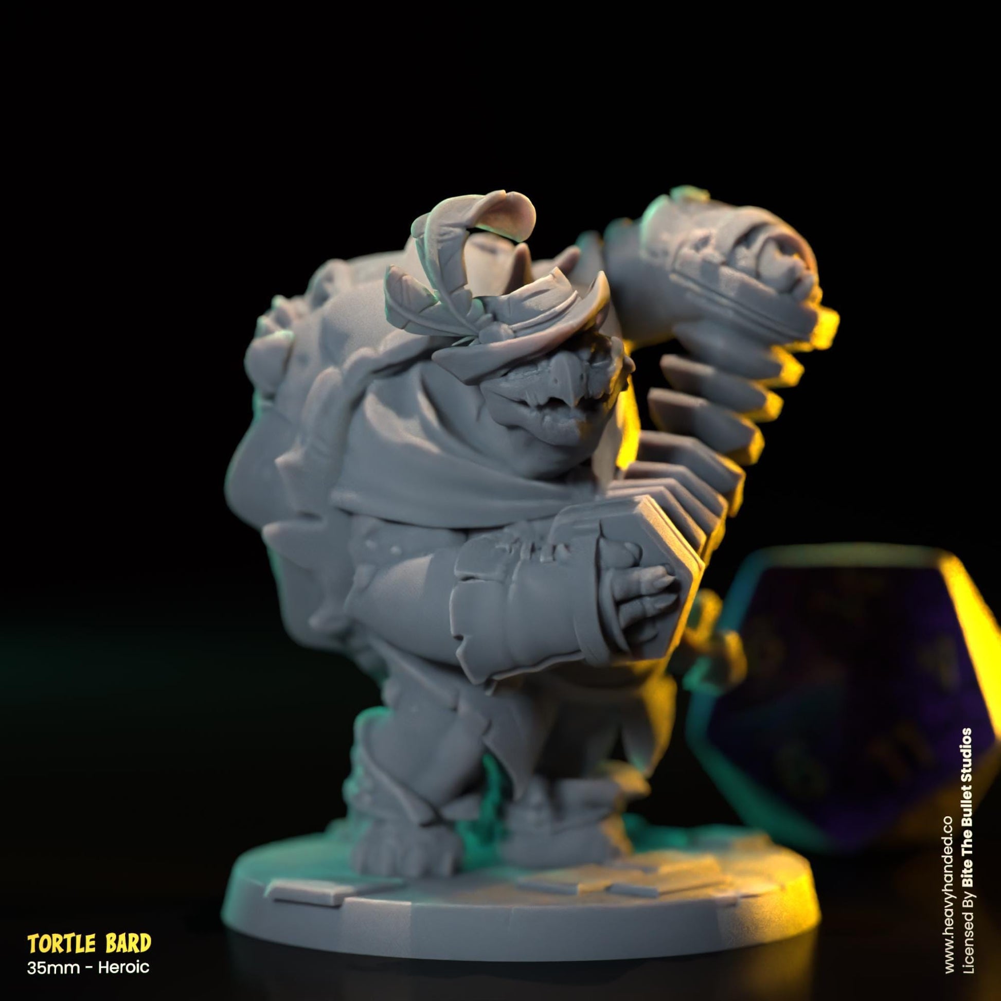 Tortle Bard Miniature | Dungeons and Dragons Mini RPG Tabletop Miniature DnD Painting Pathfinder 5e DnD | BtB