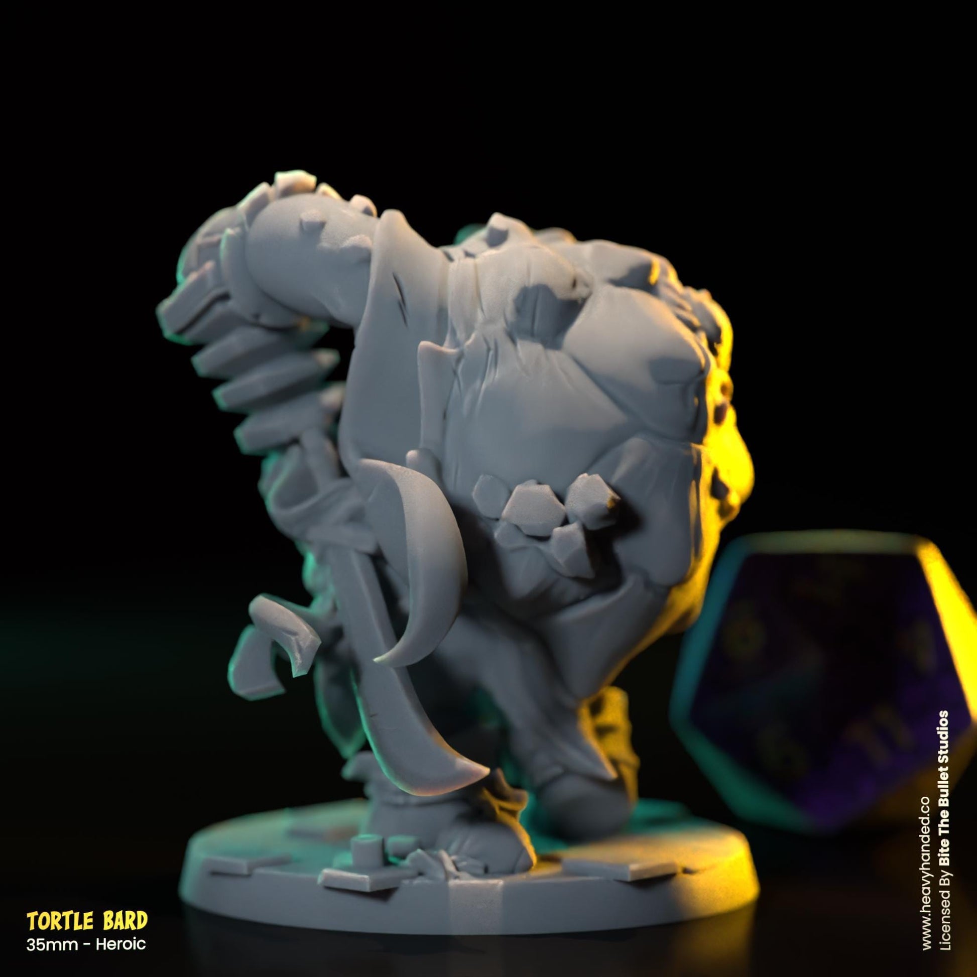 Tortle Bard Miniature | Dungeons and Dragons Mini RPG Tabletop Miniature DnD Painting Pathfinder 5e DnD | BtB