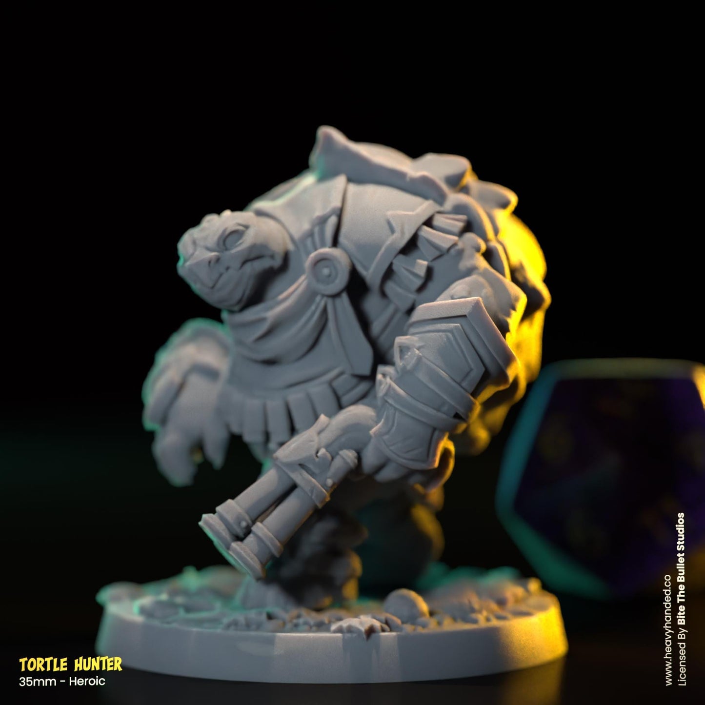Tortle Hunter Miniature | Dungeons and Dragons Mini RPG Tabletop Miniature DnD Painting Pathfinder 5e DnD | BtB