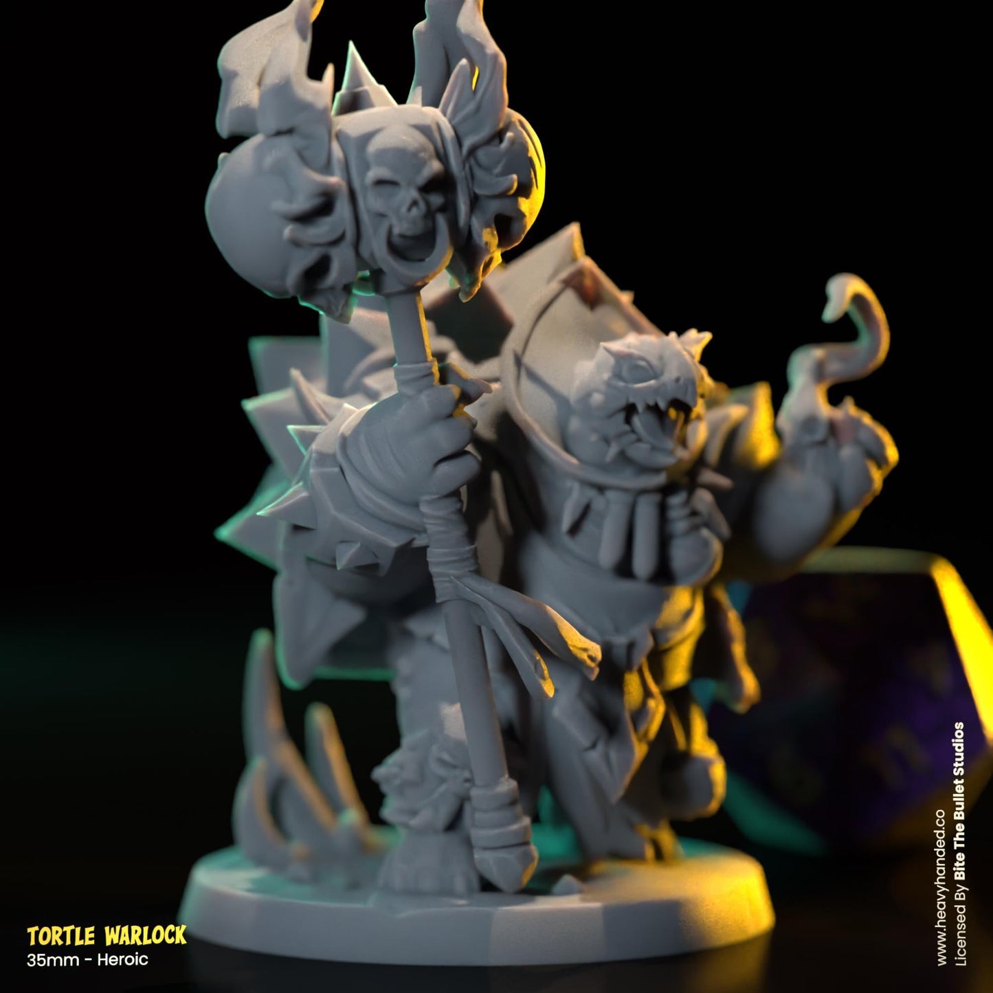Tortle Warlock Miniature | Dungeons and Dragons Mini RPG Tabletop Miniature DnD Painting Pathfinder 5e DnD | BtB