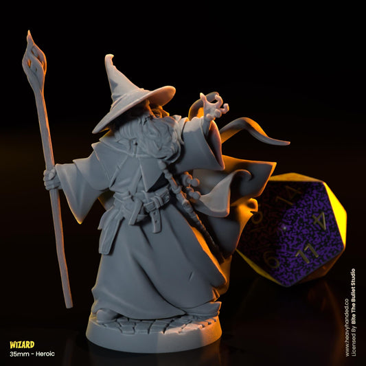 Wizard Miniature (Gandalf) | Dungeons and Dragons Mini RPG Tabletop Miniature DnD Painting Pathfinder 5e DnD | BtB