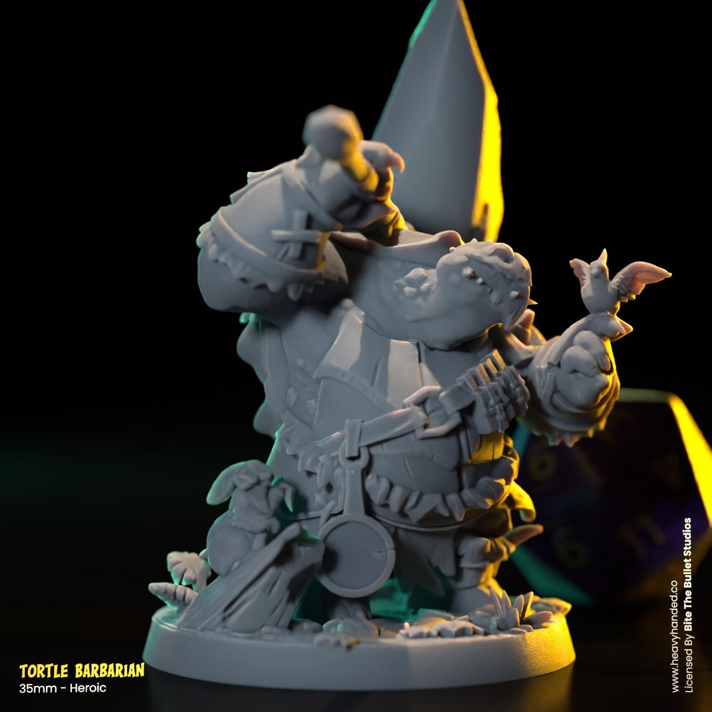 Tortle Barbarian Miniature | Dungeons and Dragons Mini RPG Tabletop Miniature DnD Painting Pathfinder 5e DnD | BtB