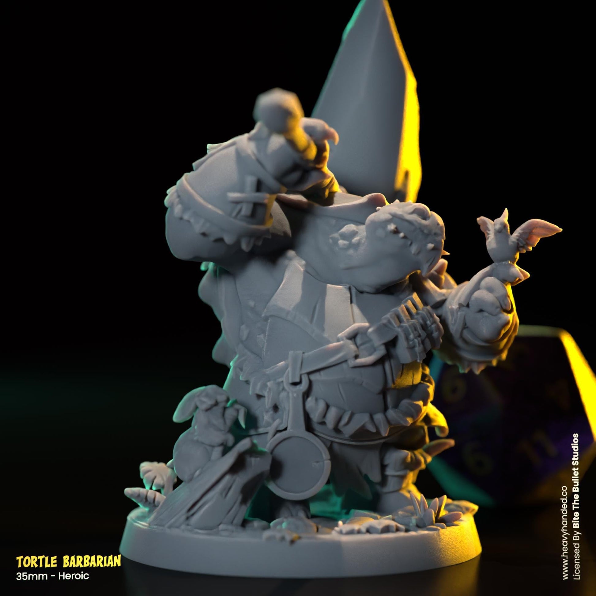 Tortle Barbarian Miniature | Dungeons and Dragons Mini RPG Tabletop Miniature DnD Painting Pathfinder 5e DnD | BtB