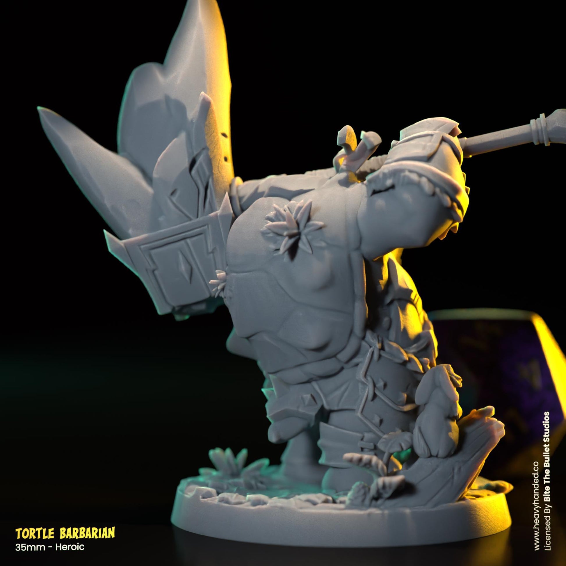 Tortle Barbarian Miniature | Dungeons and Dragons Mini RPG Tabletop Miniature DnD Painting Pathfinder 5e DnD | BtB