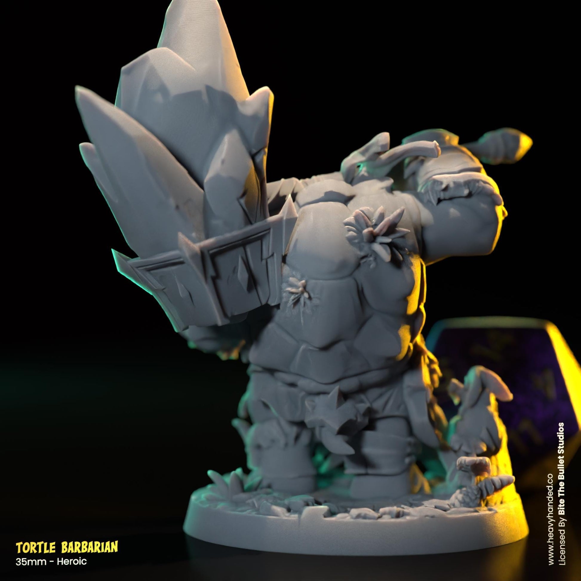 Tortle Barbarian Miniature | Dungeons and Dragons Mini RPG Tabletop Miniature DnD Painting Pathfinder 5e DnD | BtB
