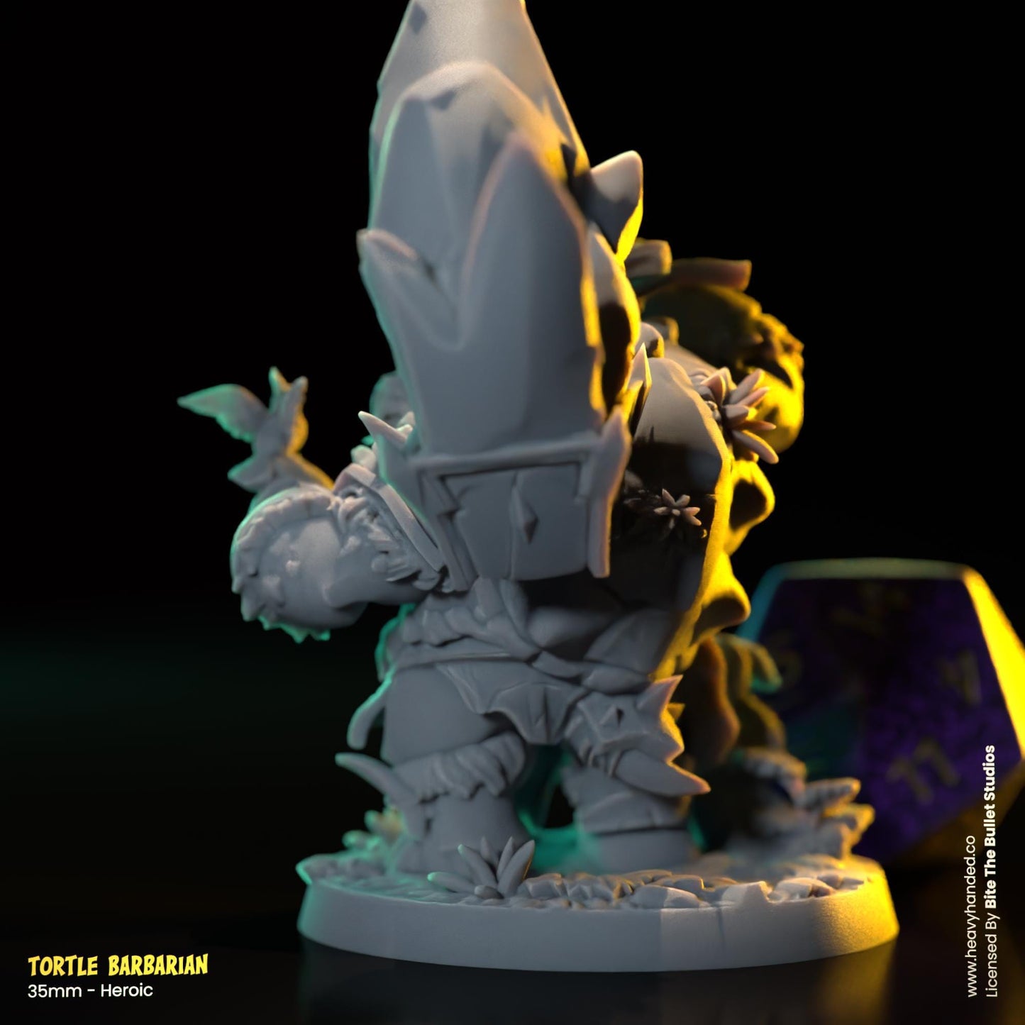 Tortle Barbarian Miniature | Dungeons and Dragons Mini RPG Tabletop Miniature DnD Painting Pathfinder 5e DnD | BtB