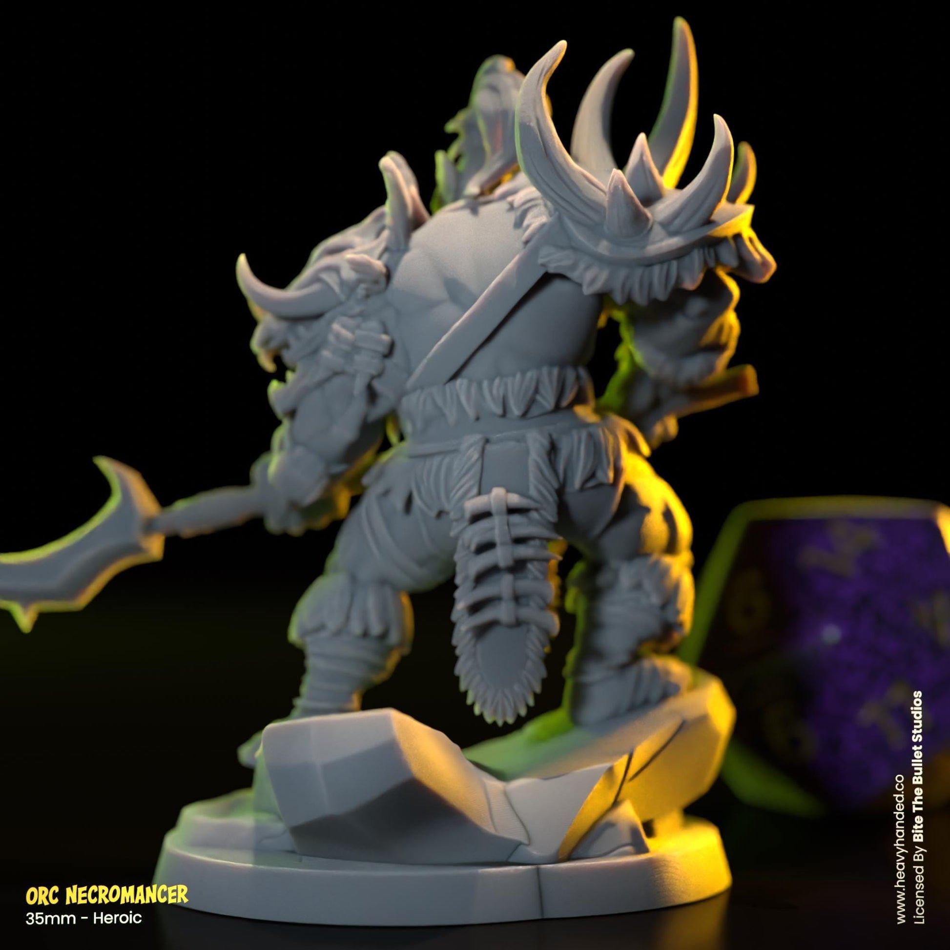 Orc Necromancer | Bite the Bullet | Orcs | Tabletop RPG and D&D Fantasy Miniature