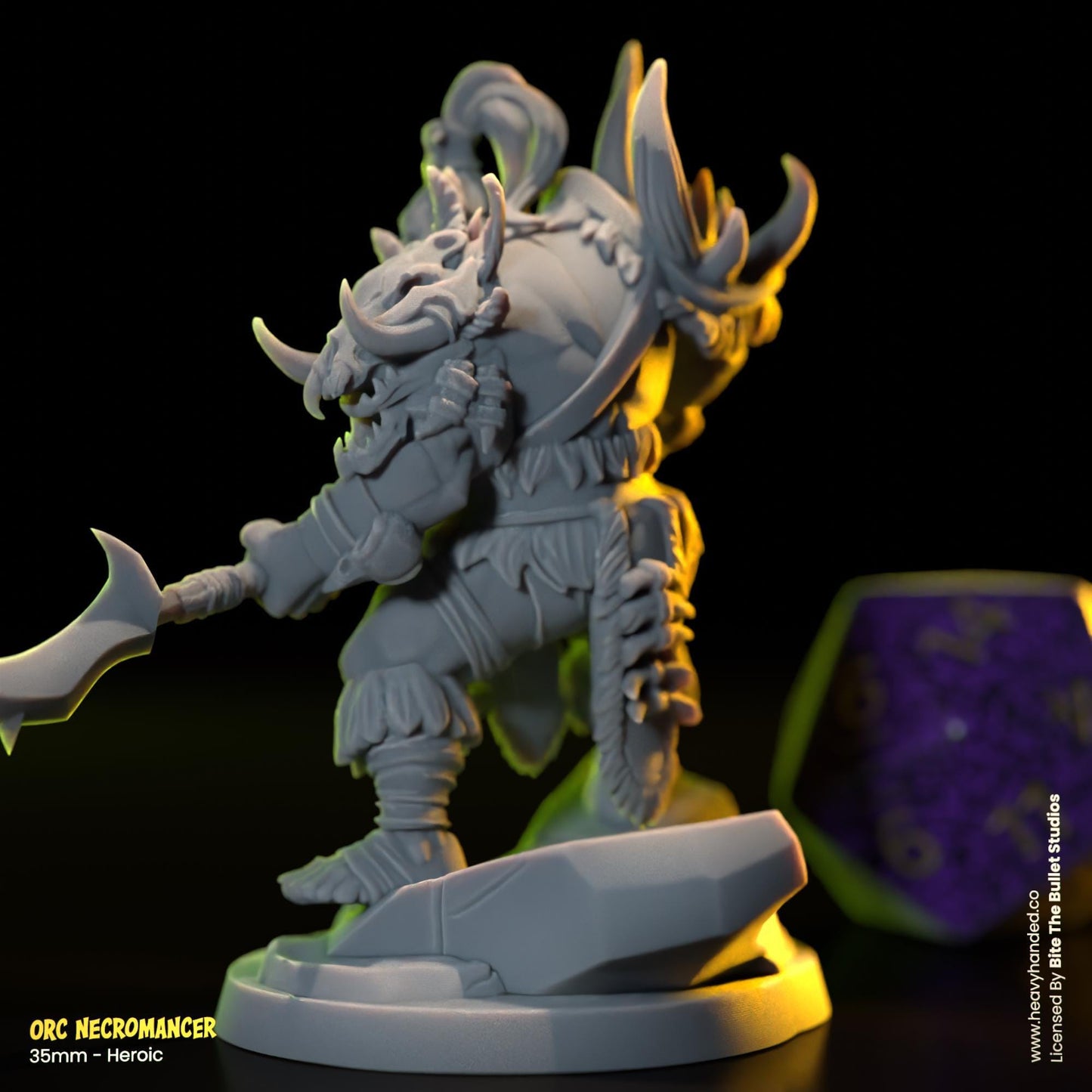 Orc Necromancer | Bite the Bullet | Orcs | Tabletop RPG and D&D Fantasy Miniature