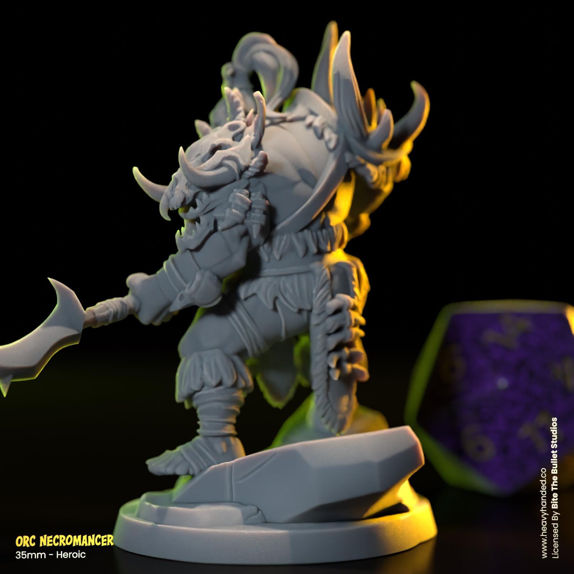 Orc Necromancer | Bite the Bullet | Orcs | Tabletop RPG and D&D Fantasy Miniature