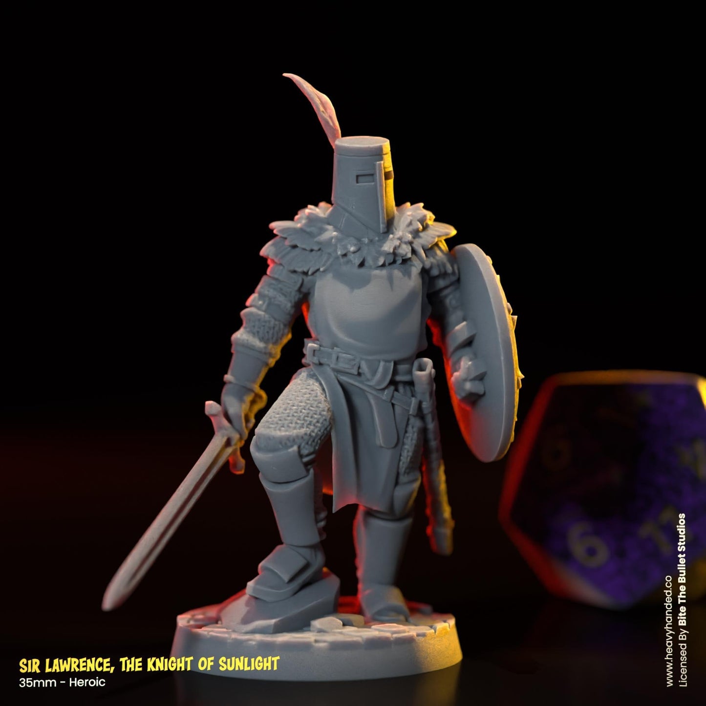 Sir Lawrence, The Knight of Sunlight | Bullet Souls Pt. 2 | Bite the Bullet | Fantasy Miniature | Dark Souls | D&D | TTRPG | RPG Model