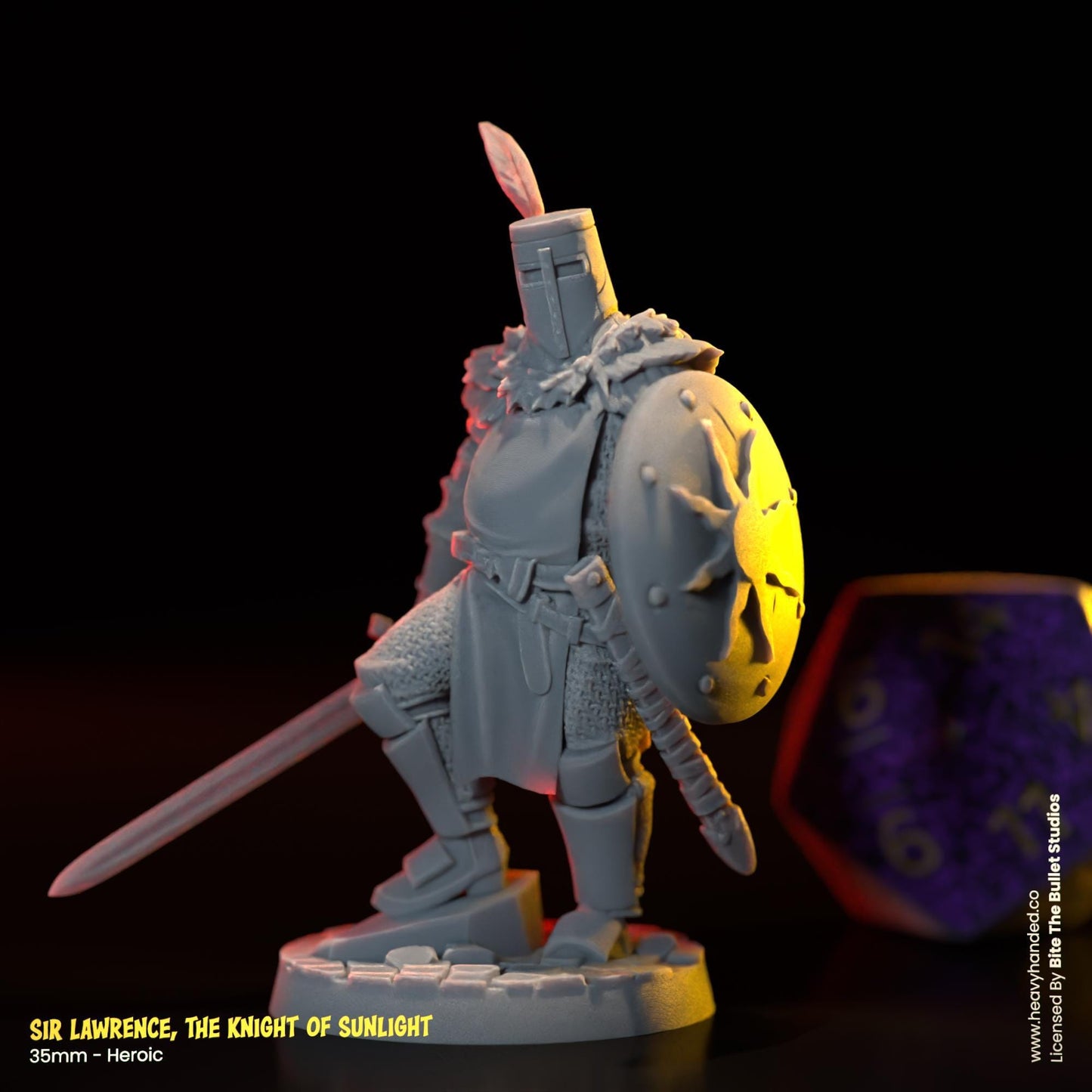 Sir Lawrence, The Knight of Sunlight | Bullet Souls Pt. 2 | Bite the Bullet | Fantasy Miniature | Dark Souls | D&D | TTRPG | RPG Model