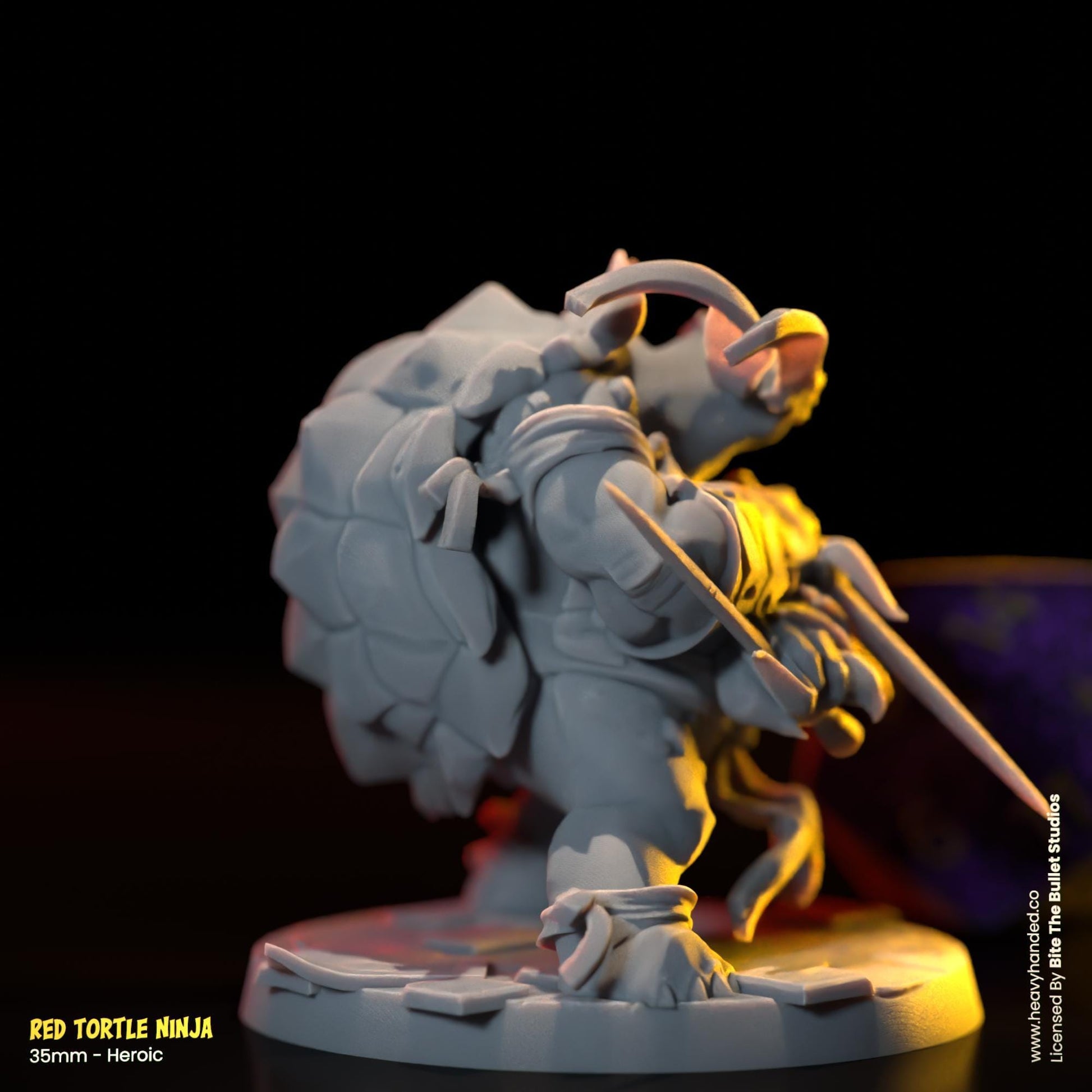 Red Ninja Tortle (Sais) | Bite the Bullet | Fantasy Miniature | TMNT-Inspired Model | Raphael | D&D | TTRPG | RPG Model