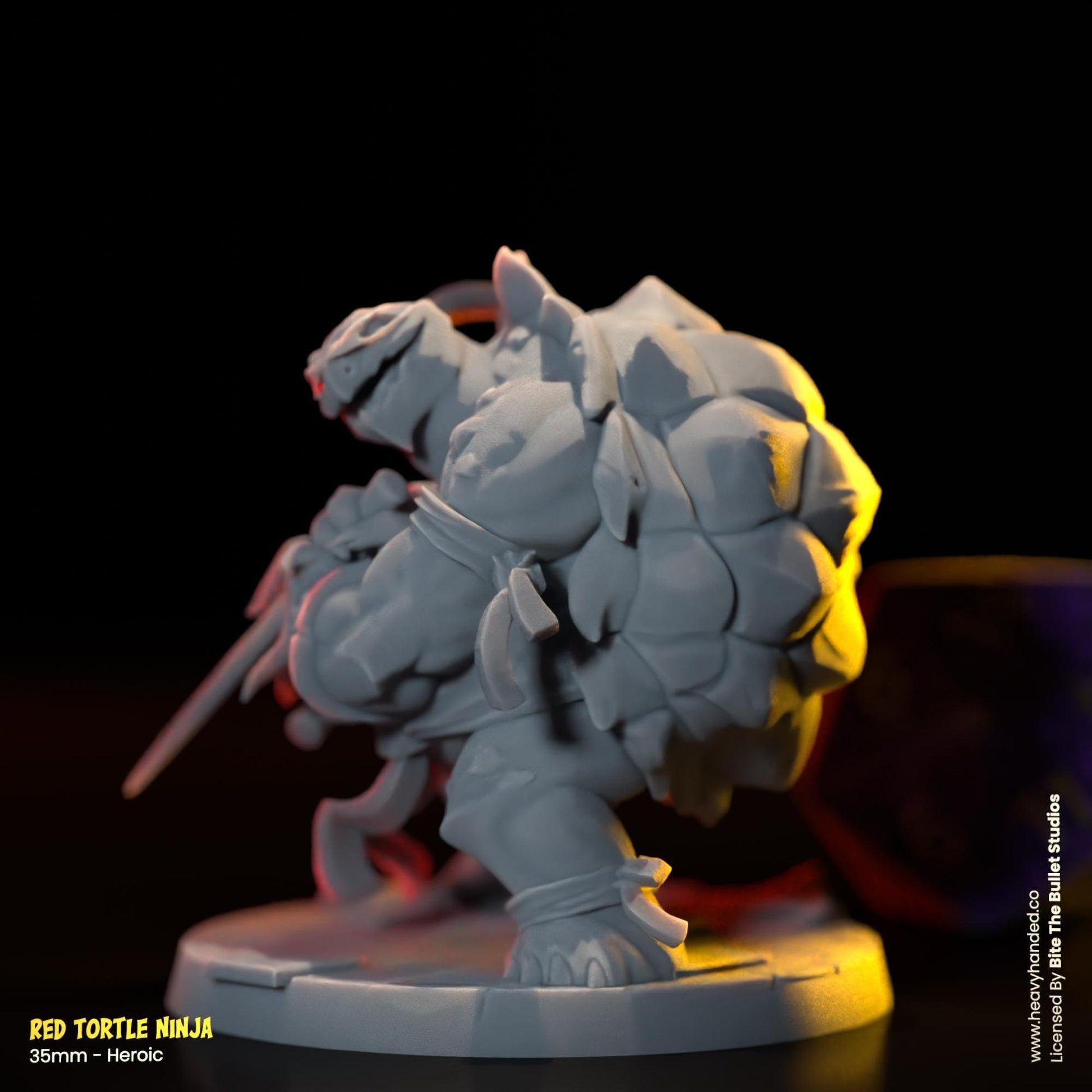 Red Ninja Tortle (Sais) | Bite the Bullet | Fantasy Miniature | TMNT-Inspired Model | Raphael | D&D | TTRPG | RPG Model