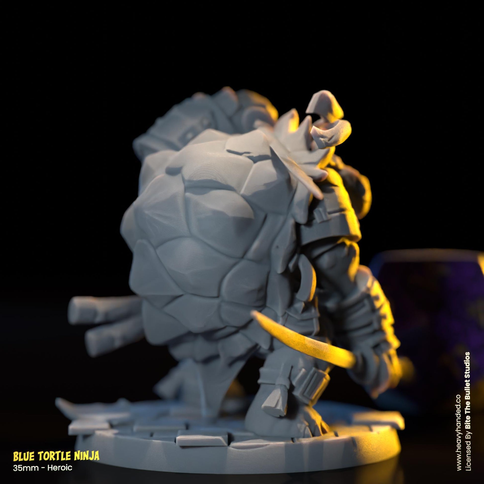 Blue Ninja Tortle (Katanas) | Bite the Bullet | Fantasy Miniature | TMNT-Inspired | Leonardo | D&D | TTRPG | RPG Model