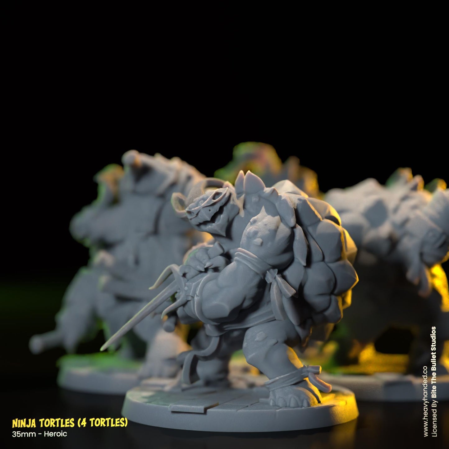 Ninja Tortles Pack (4 Miniatures) | Bite the Bullet | TMNT-Inspired | D&D | RPG Models | Leonardo, Michelangelo, Donatello, Raphael