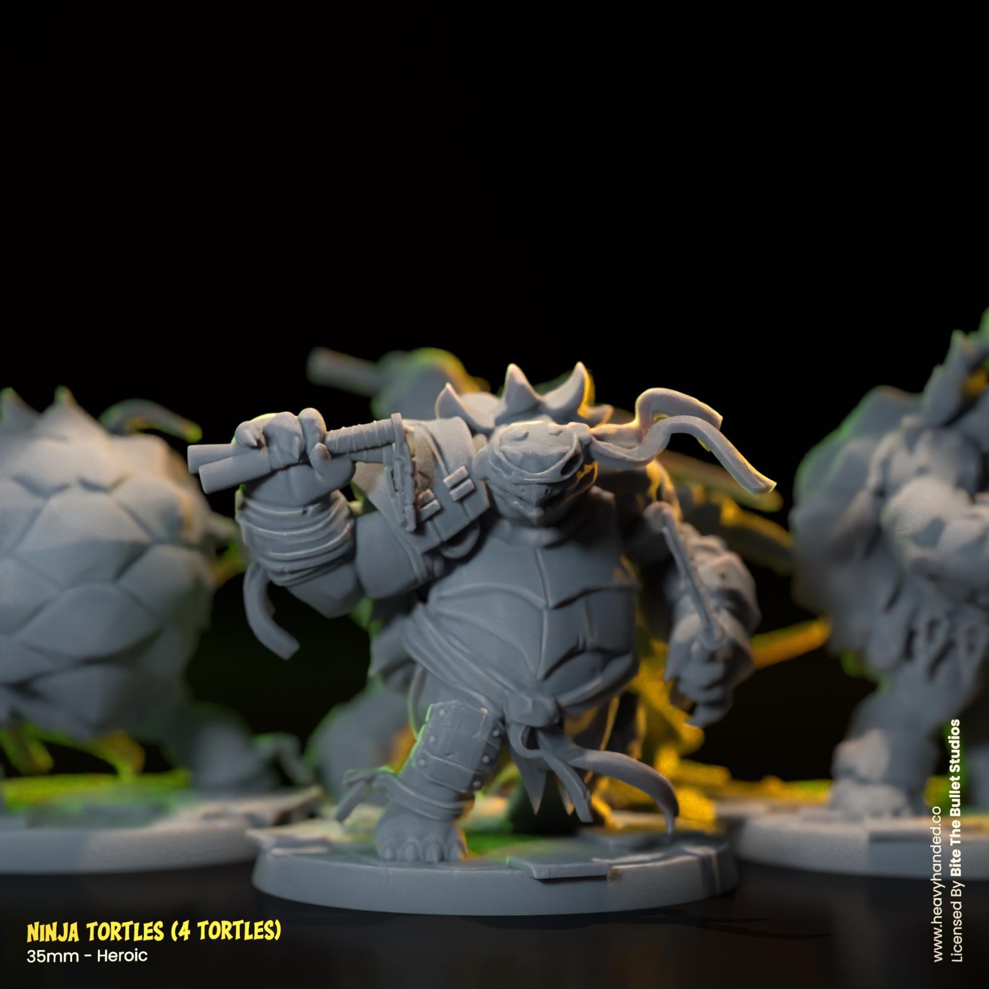 Ninja Tortles Pack (4 Miniatures) | Bite the Bullet | TMNT-Inspired | D&D | RPG Models | Leonardo, Michelangelo, Donatello, Raphael