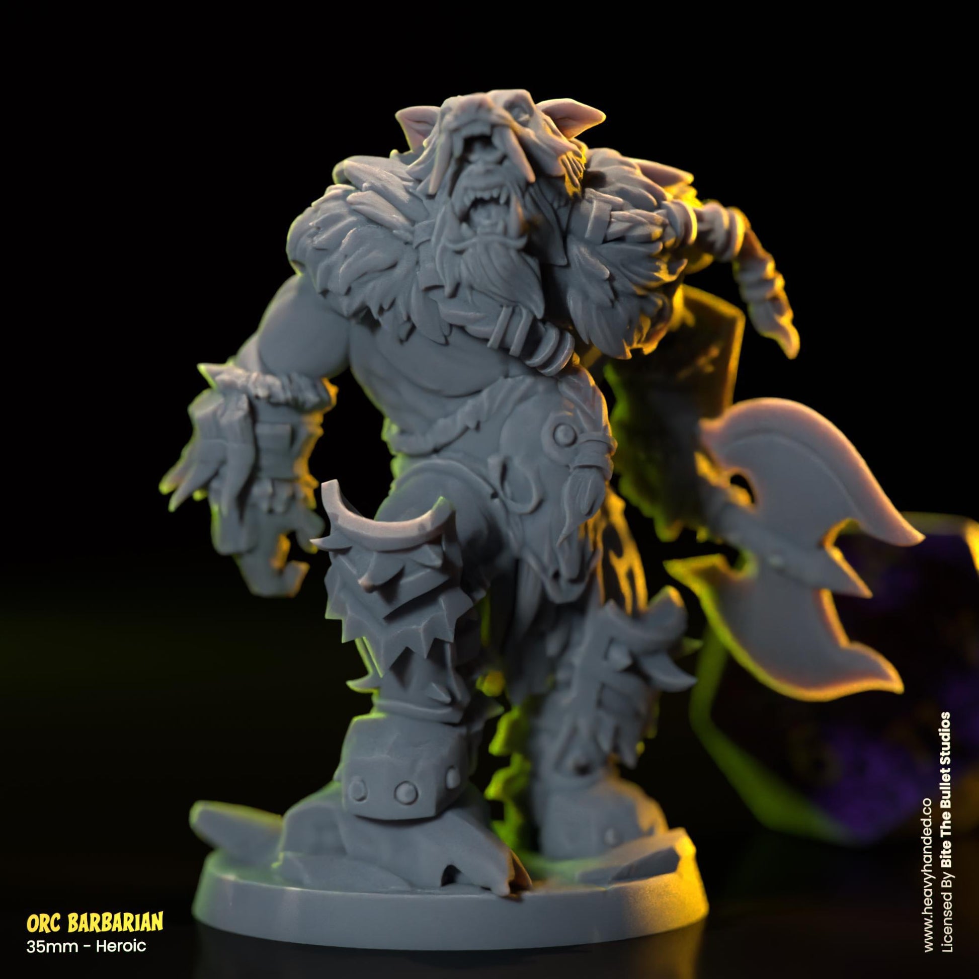 Orc Barbarian | Bite the Bullet | Tabletop RPG and D&D Fantasy Miniature